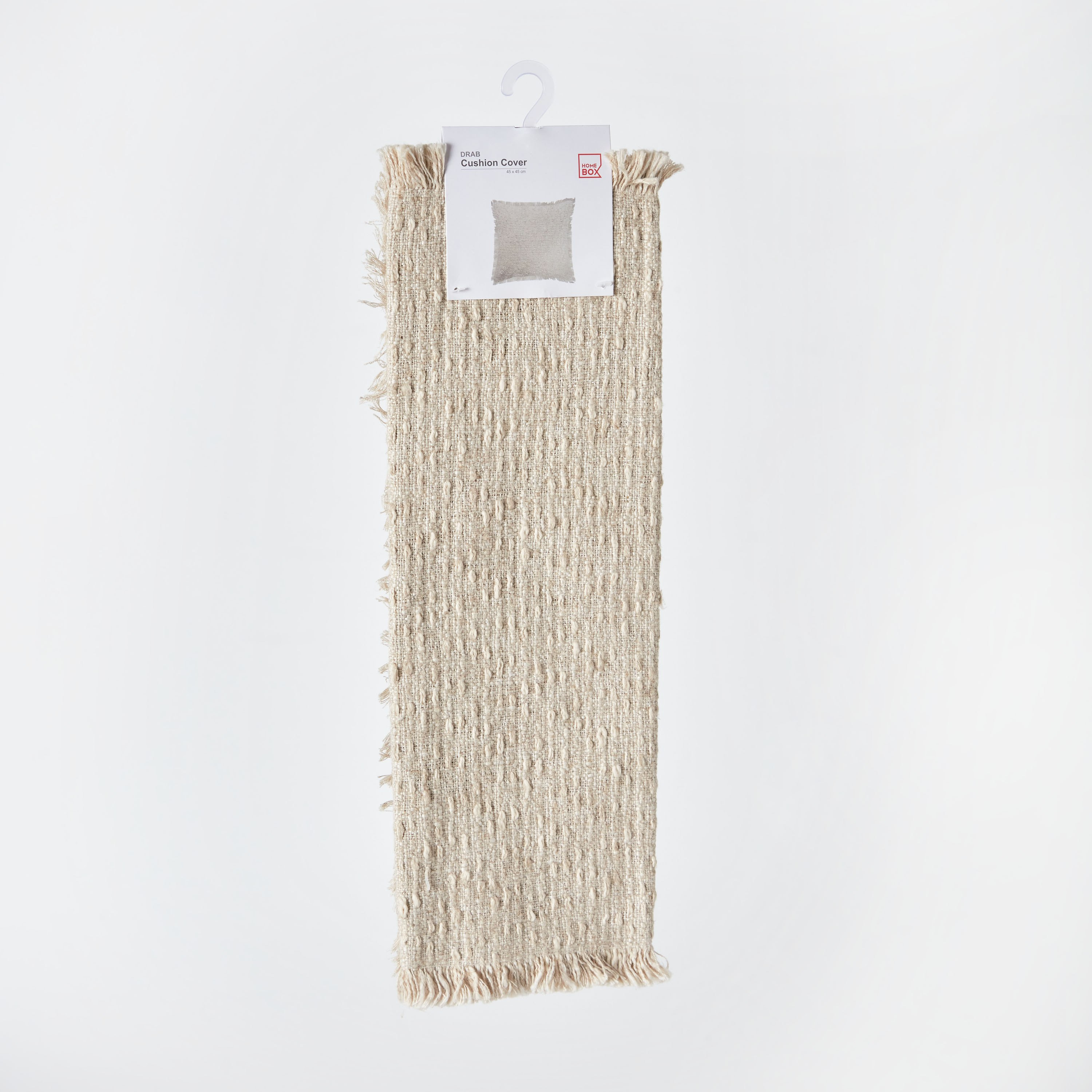 Drab Slub Textured Fringe Cushion Cover - 45x45 cm-PROMO_HB_AE_B2G2_011025-image-7