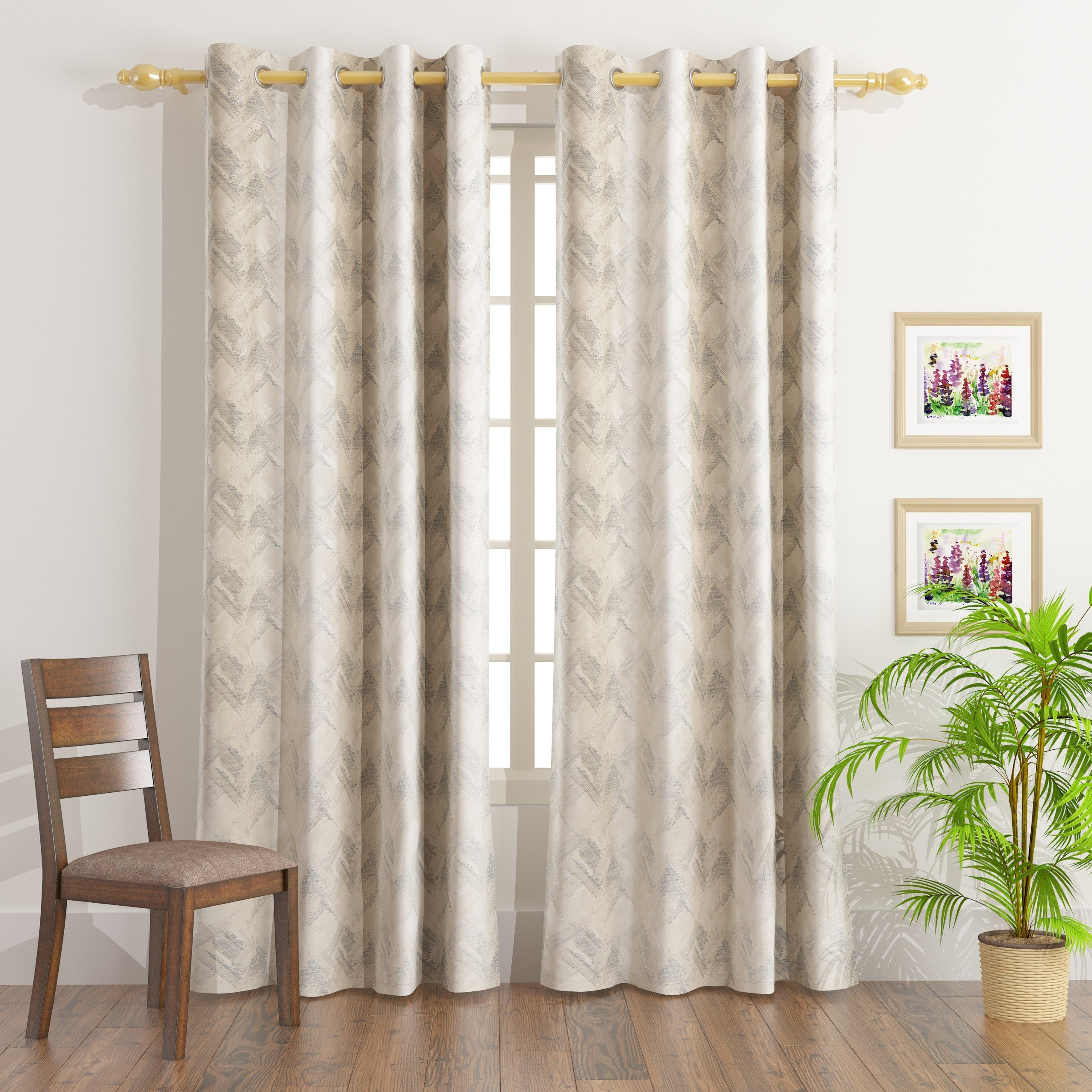 طقم ستائر جاكارد قطعتين من ميلازو ماتريكس - 140x240 سم-hbxhomeware-hbxdecorandfurnishings-image-1