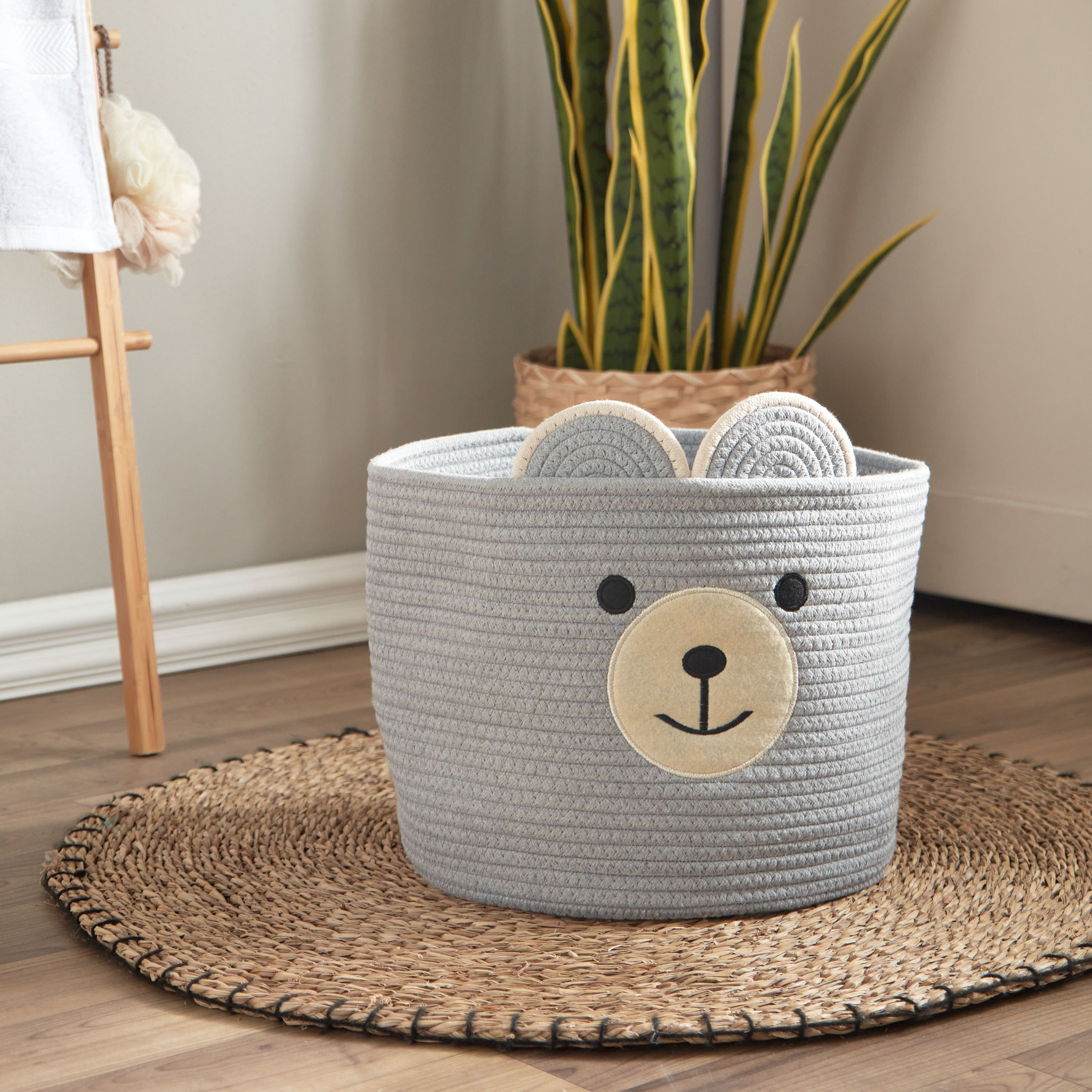 Ron Taurus Puppy Cotton Storage Basket - 32x27 cm-hbxhomeware-hbxkidsandyouth-image-1