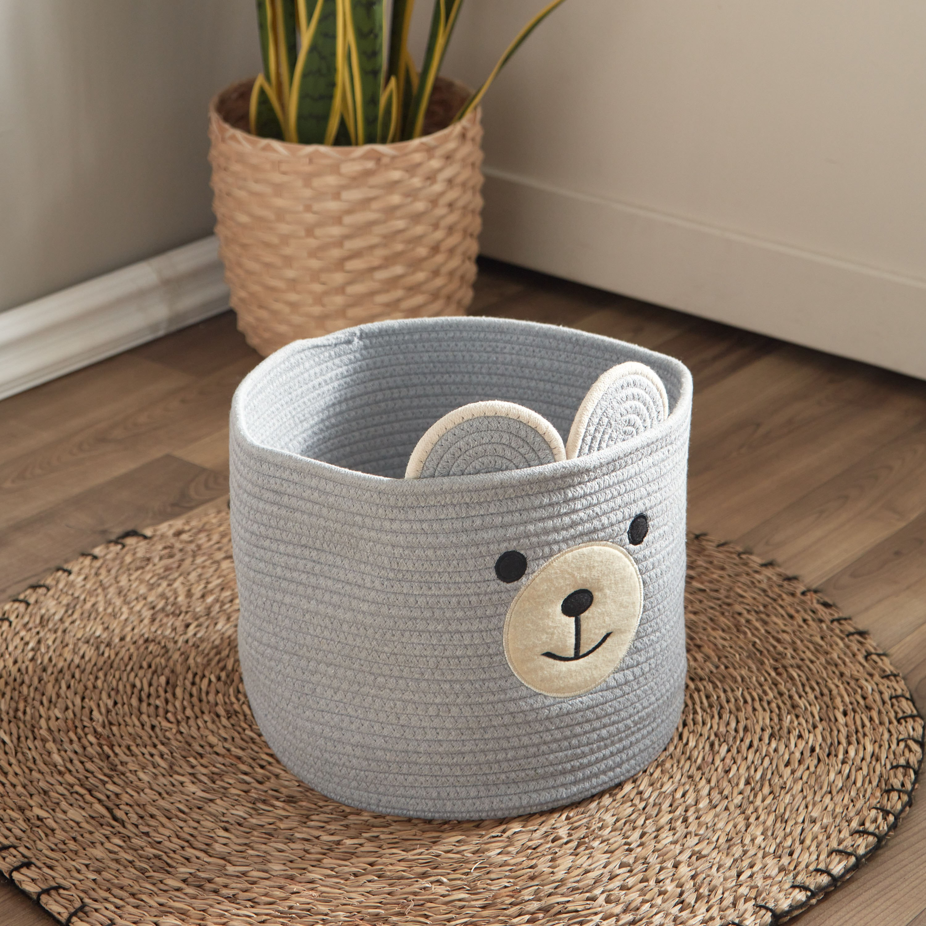 Ron Taurus Puppy Cotton Storage Basket - 32x27 cm-hbxhomeware-hbxkidsandyouth-image-2