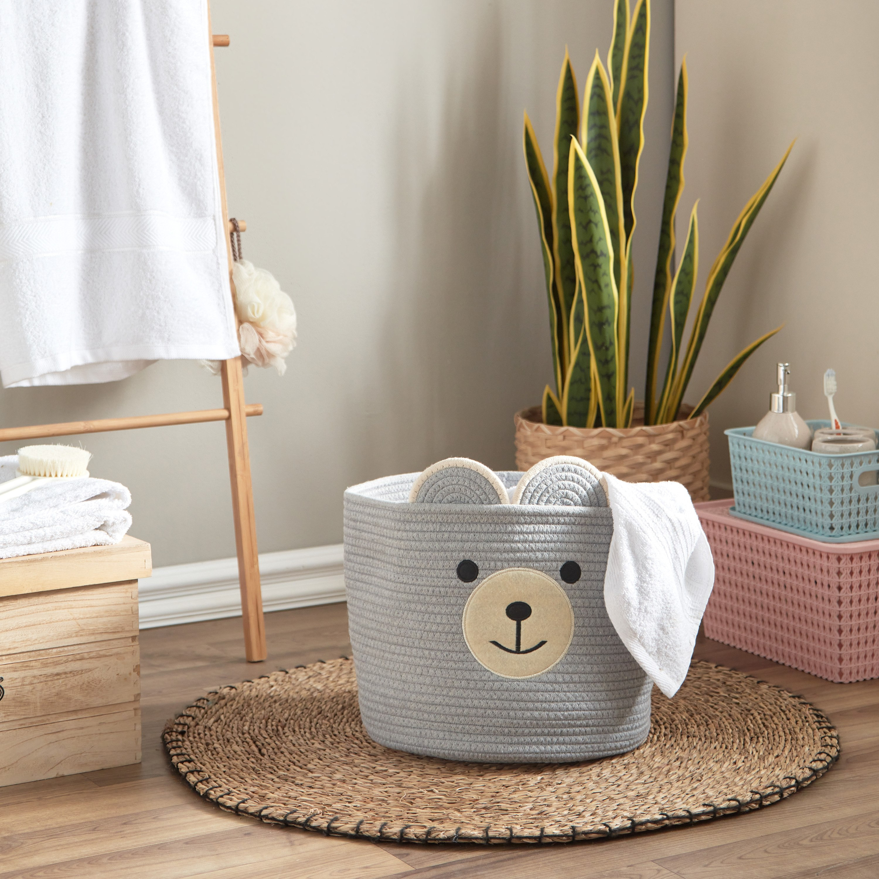 Ron Taurus Puppy Cotton Storage Basket - 32x27 cm-hbxhomeware-hbxkidsandyouth-image-5