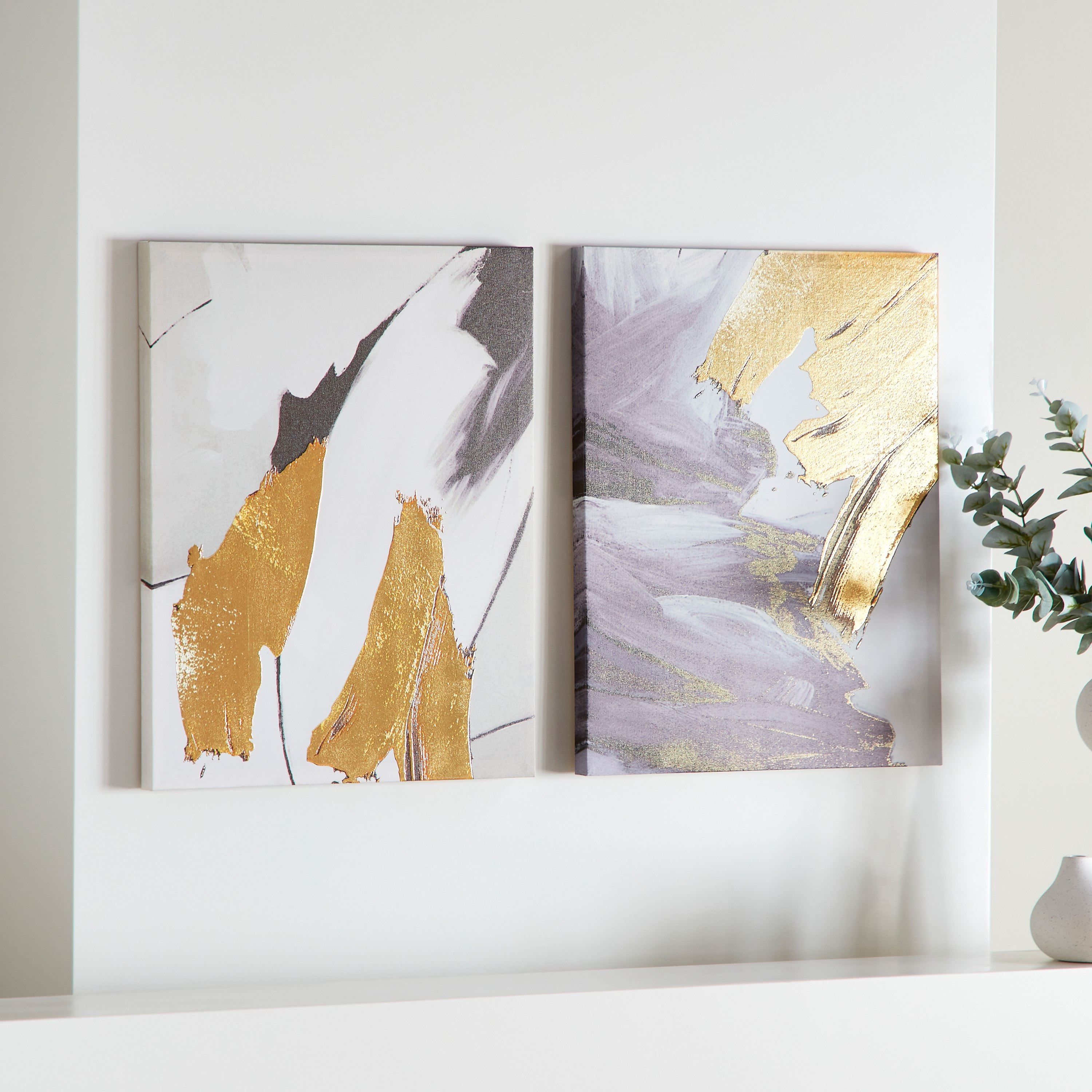 طقم زينة حائط كانفاس قطعتين من كيشا - 50x40 سم-hbxhomeware-hbxdecorandfurnishings-image-2