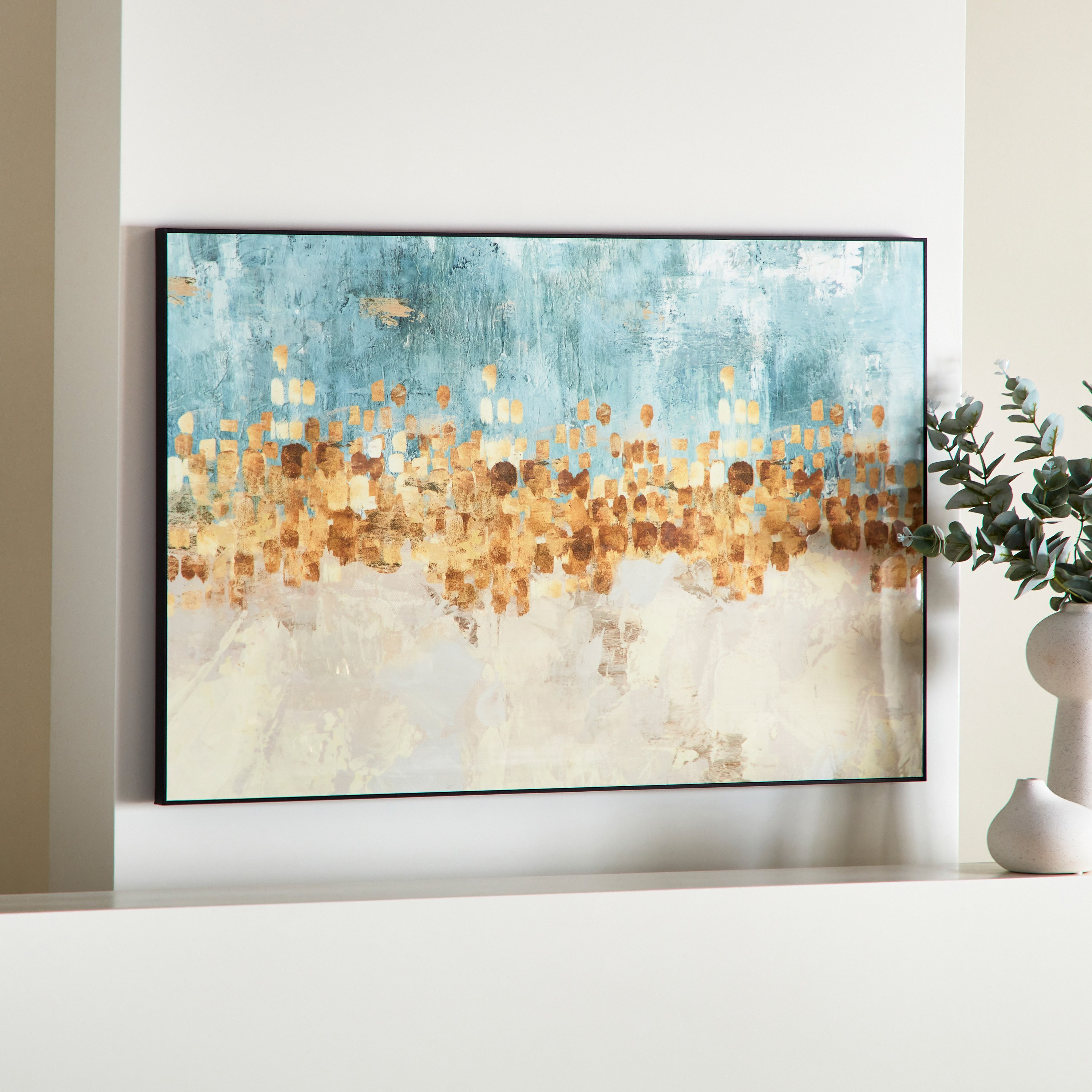 لوحة مؤطّرة بتصميم عصري تجريدي وسطح لامع من كيشا - 60x90 سم-hbxhomeware-hbxdecorandfurnishings-image-2