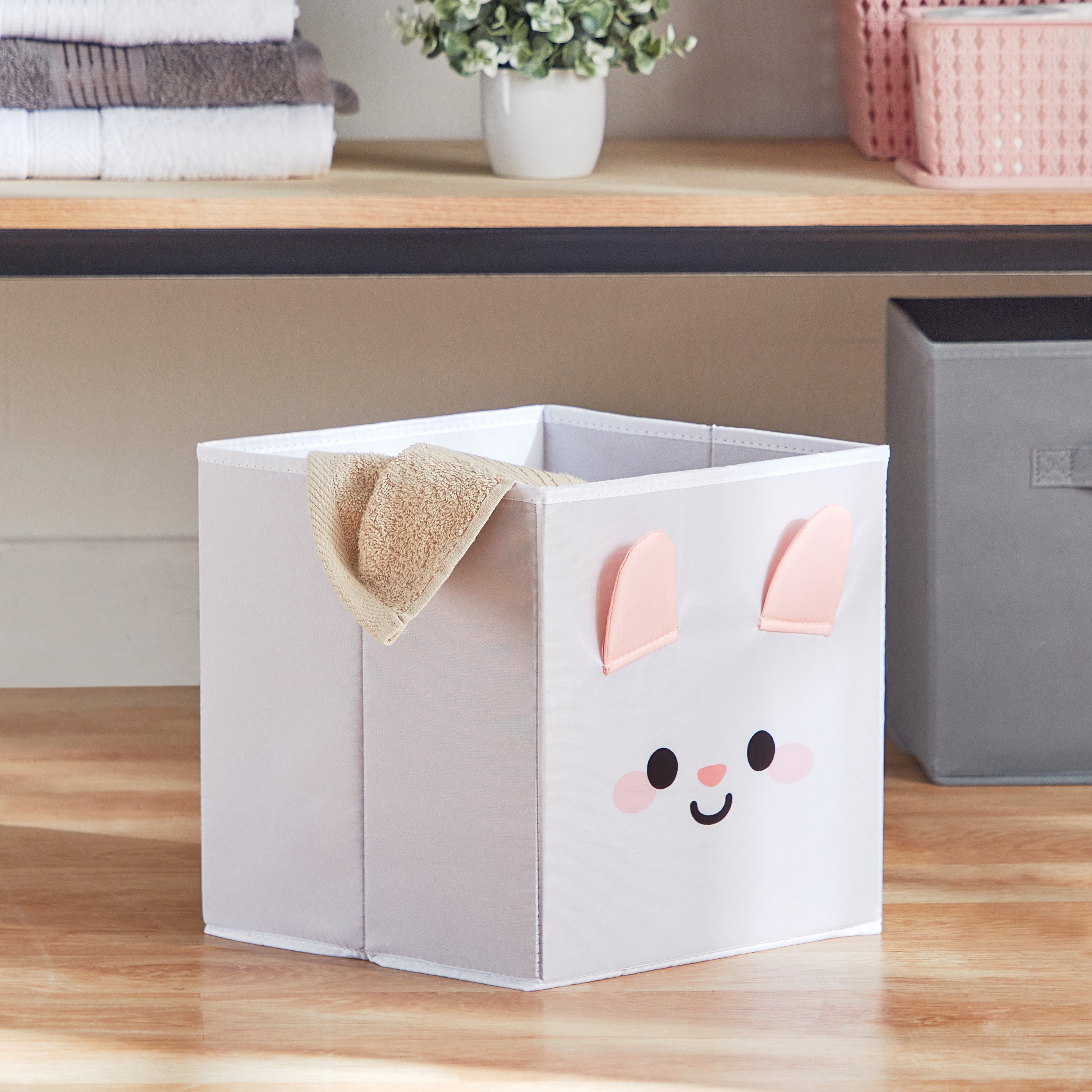 صندوق تخزين قماش بتصميم أرنب من رون كانديس - 27.3x27.3x27.9 سم-hbxhomeware-hbxkidsandyouth-image-1
