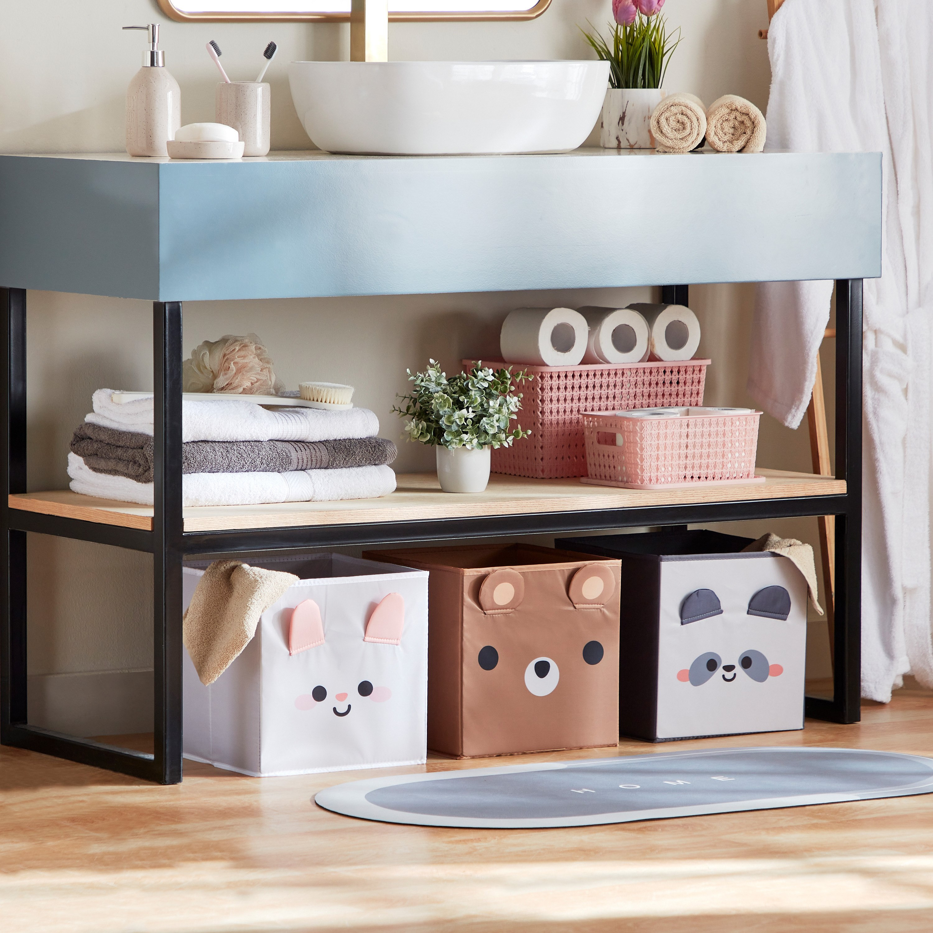 صندوق تخزين قماش بتصميم أرنب من رون كانديس - 27.3x27.3x27.9 سم-hbxhomeware-hbxkidsandyouth-image-5