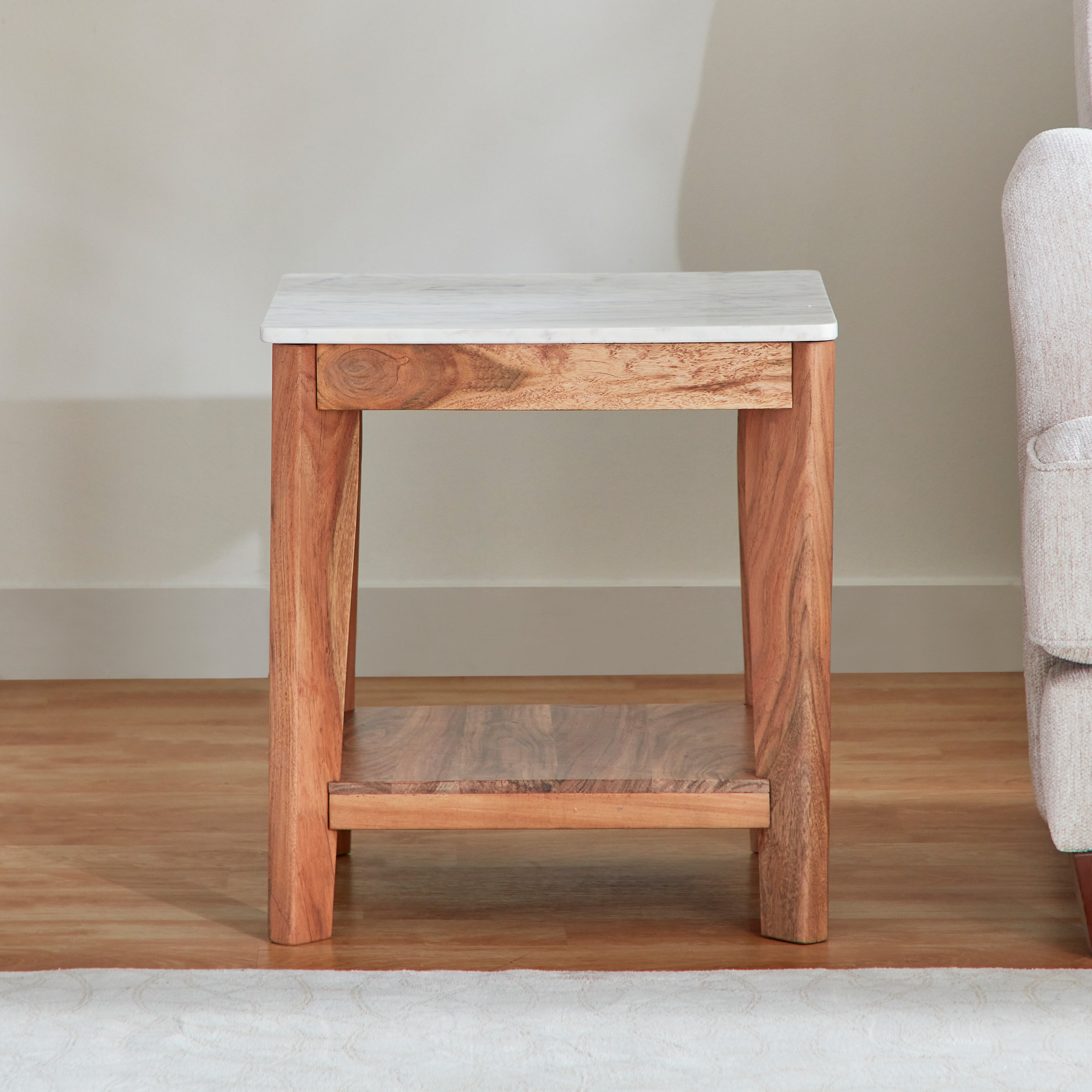 Cavon Midtown Genuine Marble Top End Table with Solid Wood Base-hbxfurniture-livingroom-endtables-image-8