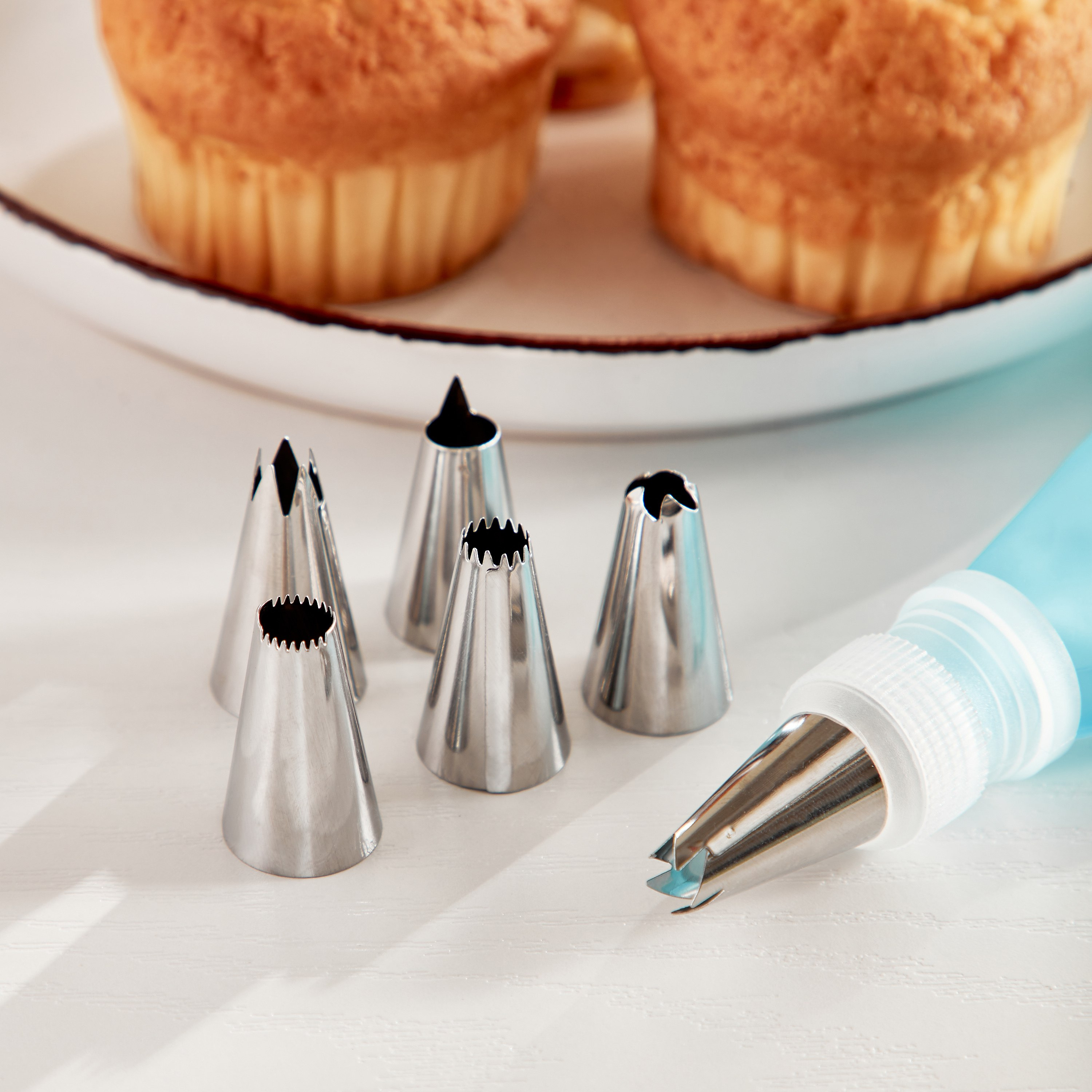 طقم فوهات تزيين الكيك - 6 قطع - 3.2x1.7 سم-hbxkitchen-bakeware-image-3