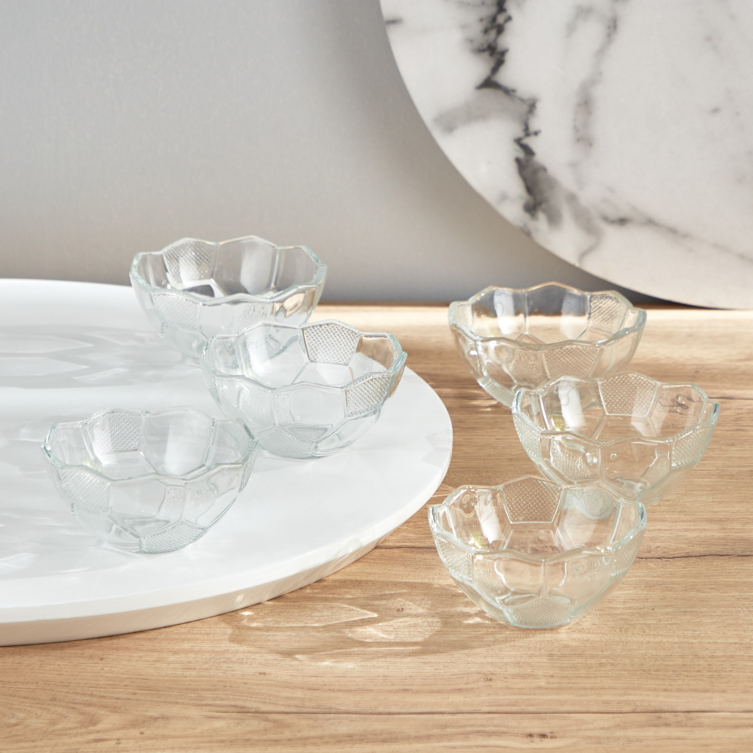 طقم أوعية زجاج 6 قطع - 9.7x9.7x5.5 سم-hbxdecorandfurnishings-tabletop-crockery-image-1