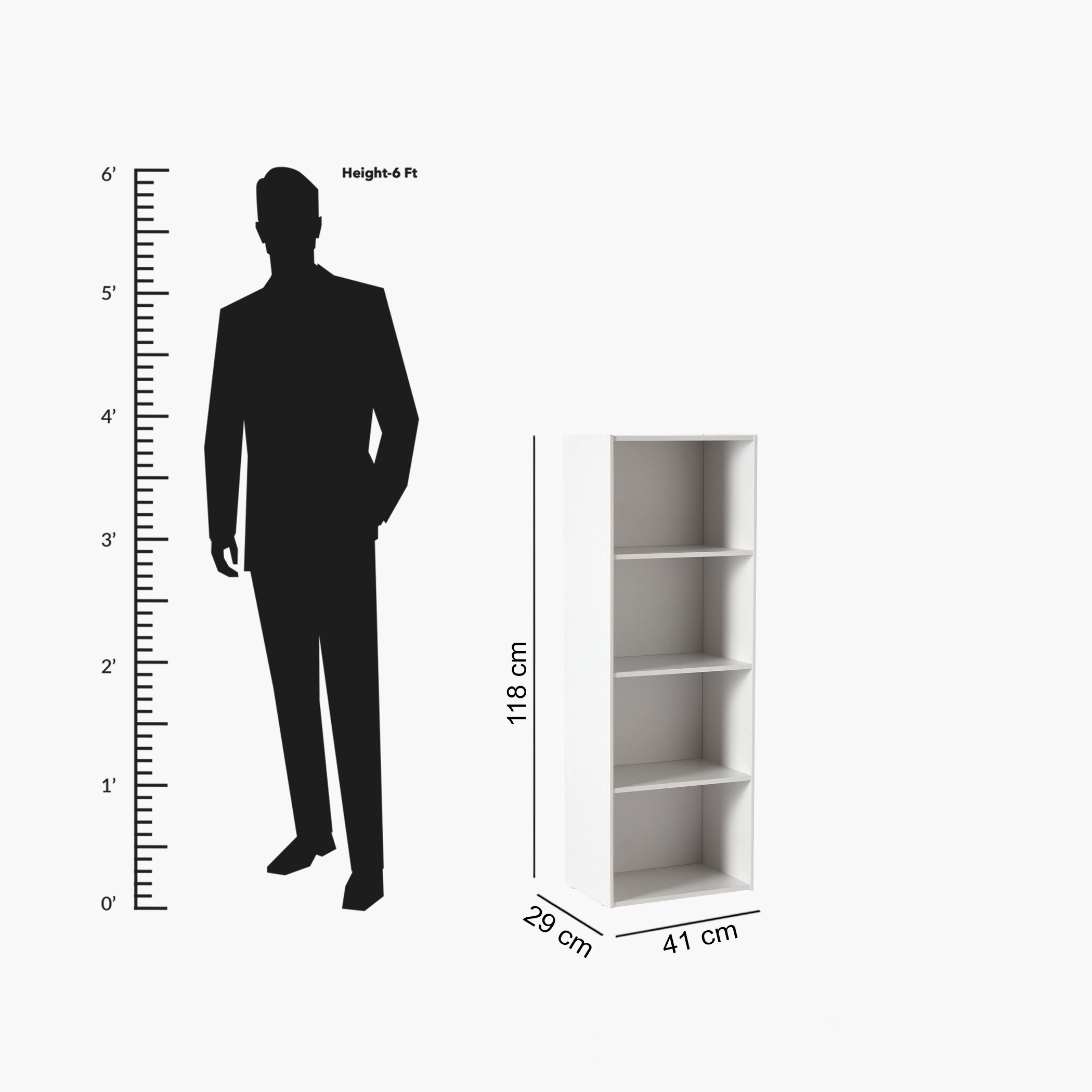 Vanilla Junior 4-Tier Bookcase-hbxfurniture-office-bookcases-image-10