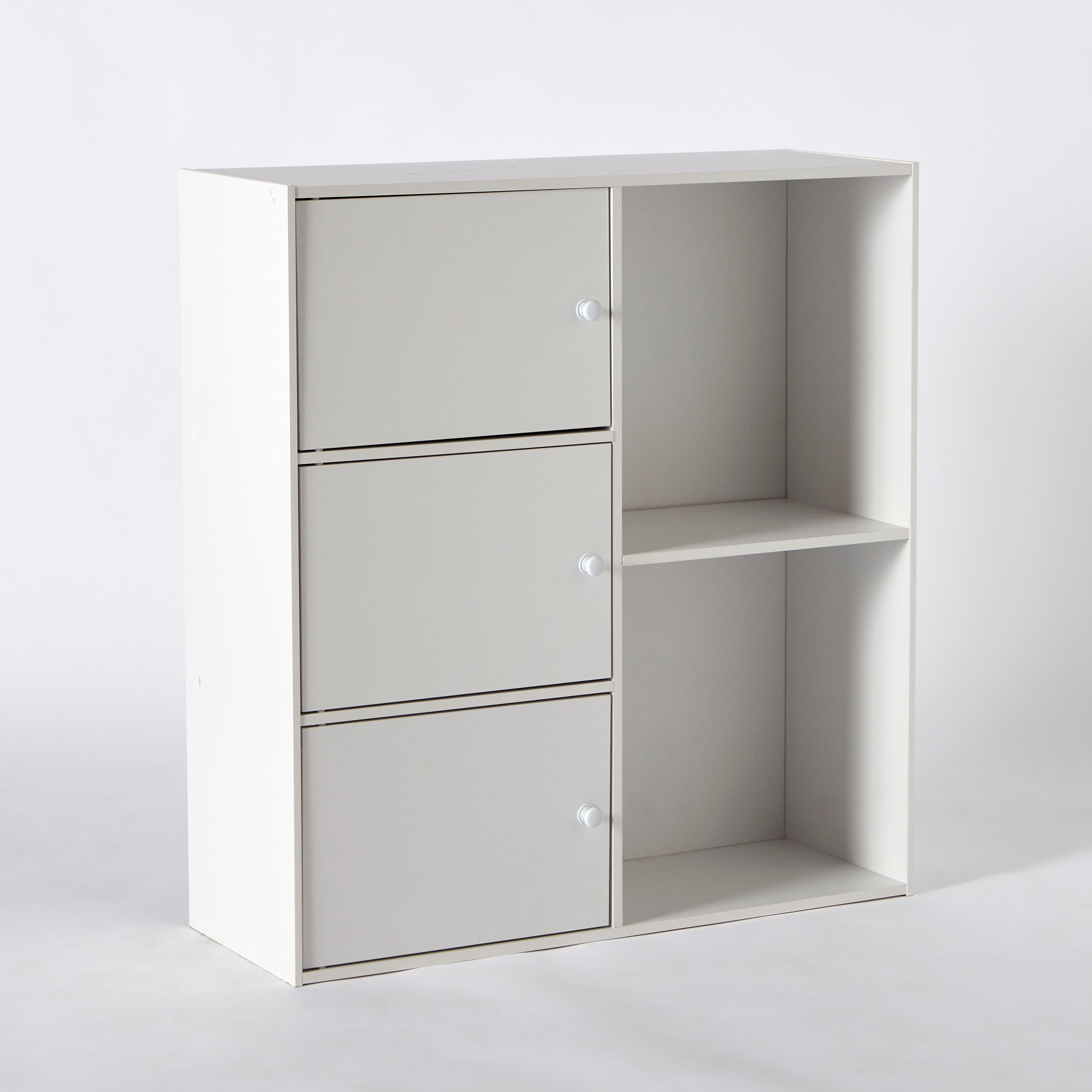 Vanilla Junior 3-Door Storage Unit with 2 Open Shelves-hbxfurniture-office-bookcases-image-11