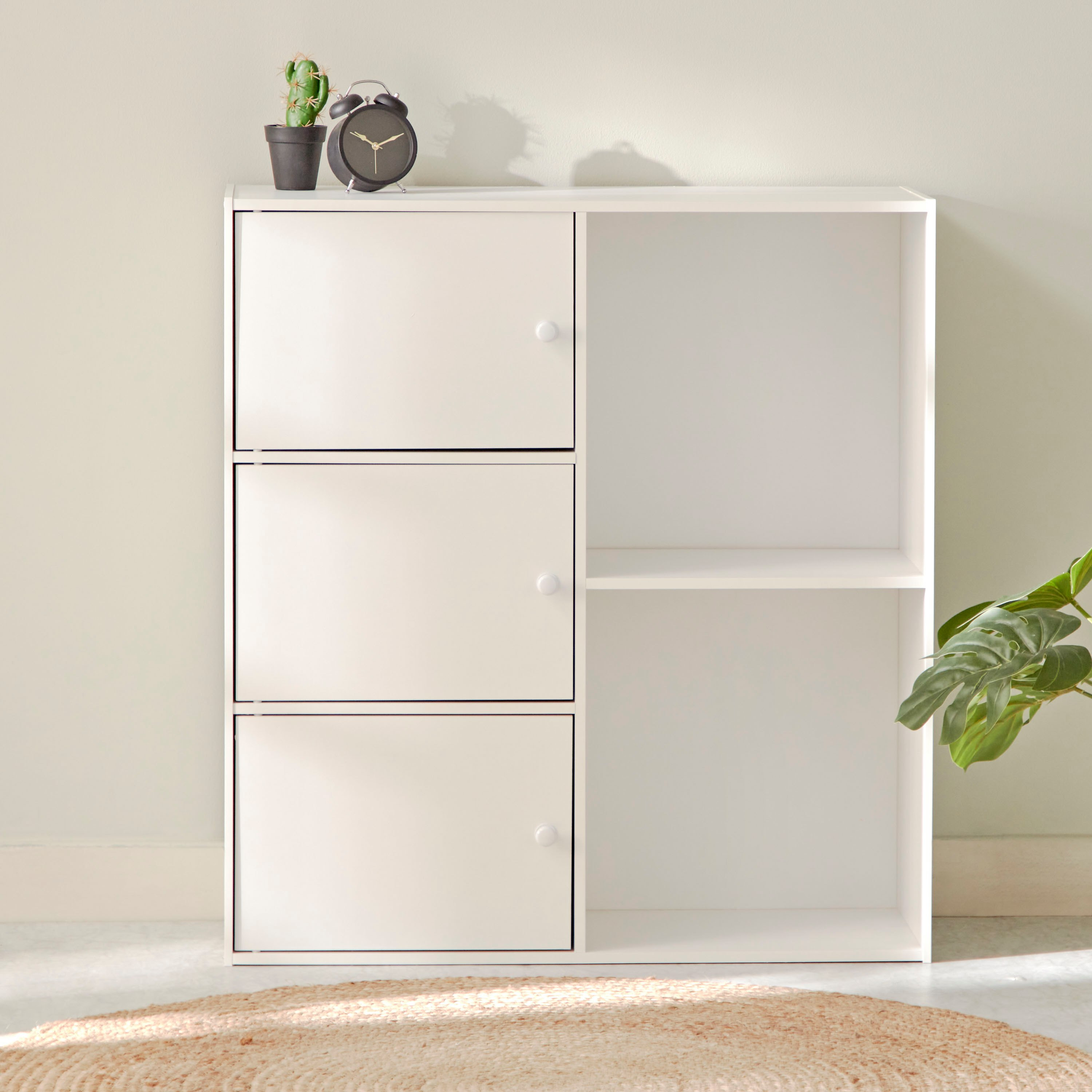 Vanilla Junior 3-Door Storage Unit with 2 Open Shelves-hbxfurniture-office-bookcases-image-3