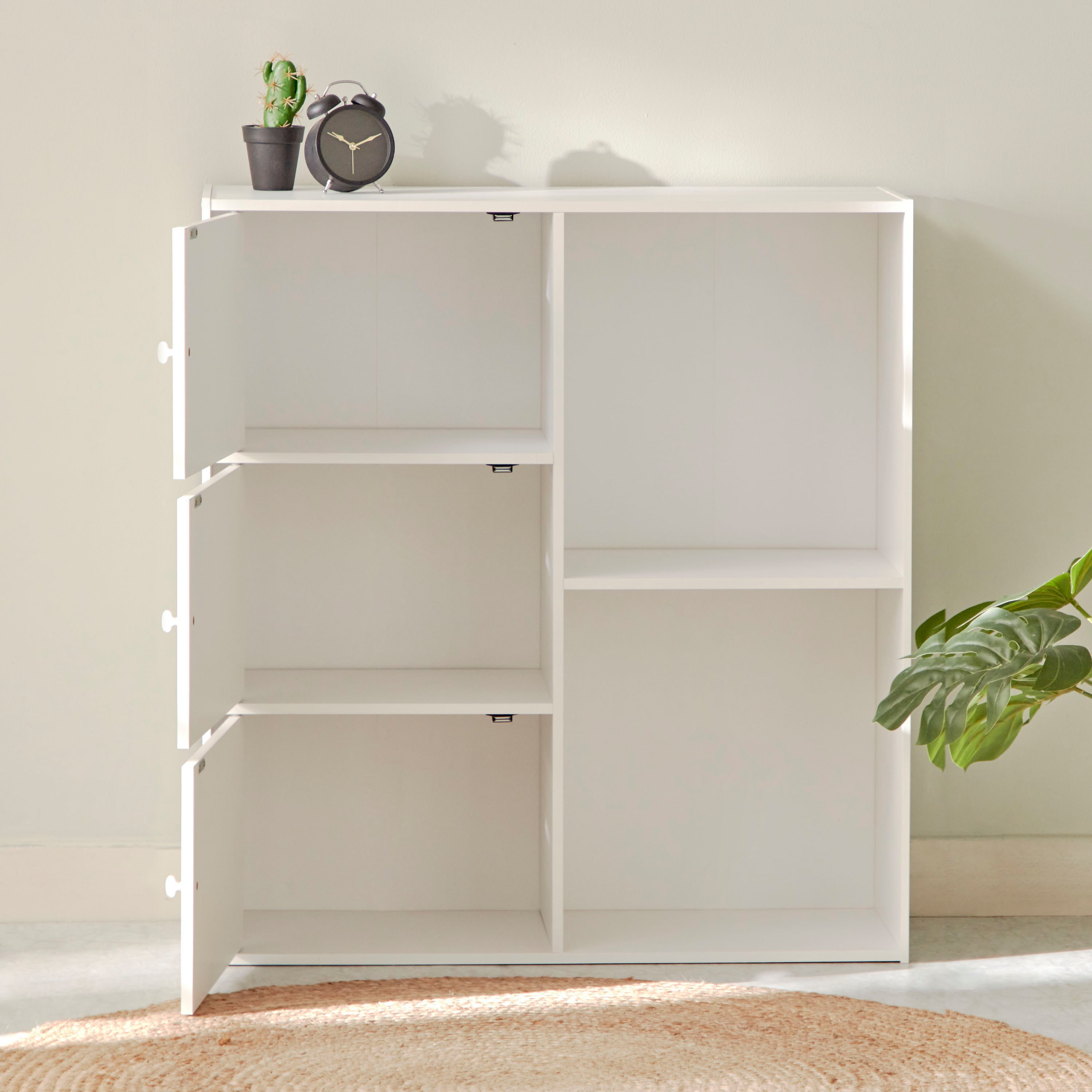 Vanilla Junior 3-Door Storage Unit with 2 Open Shelves-hbxfurniture-office-bookcases-image-6
