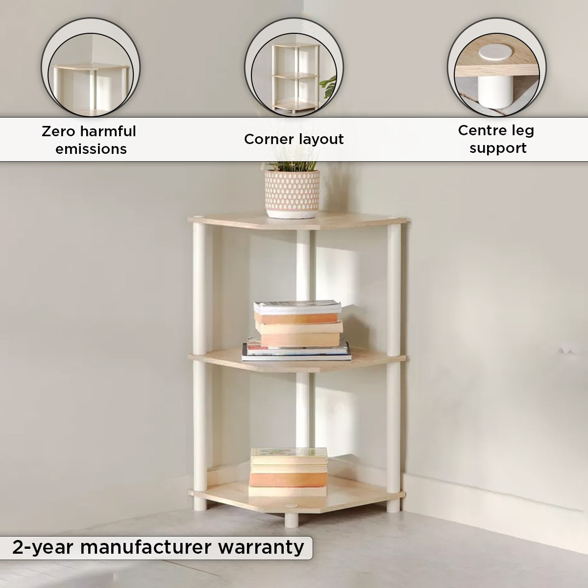 رف ركني 3 طوابق من بيج-hbxfurniture-office-bookcases-image-4