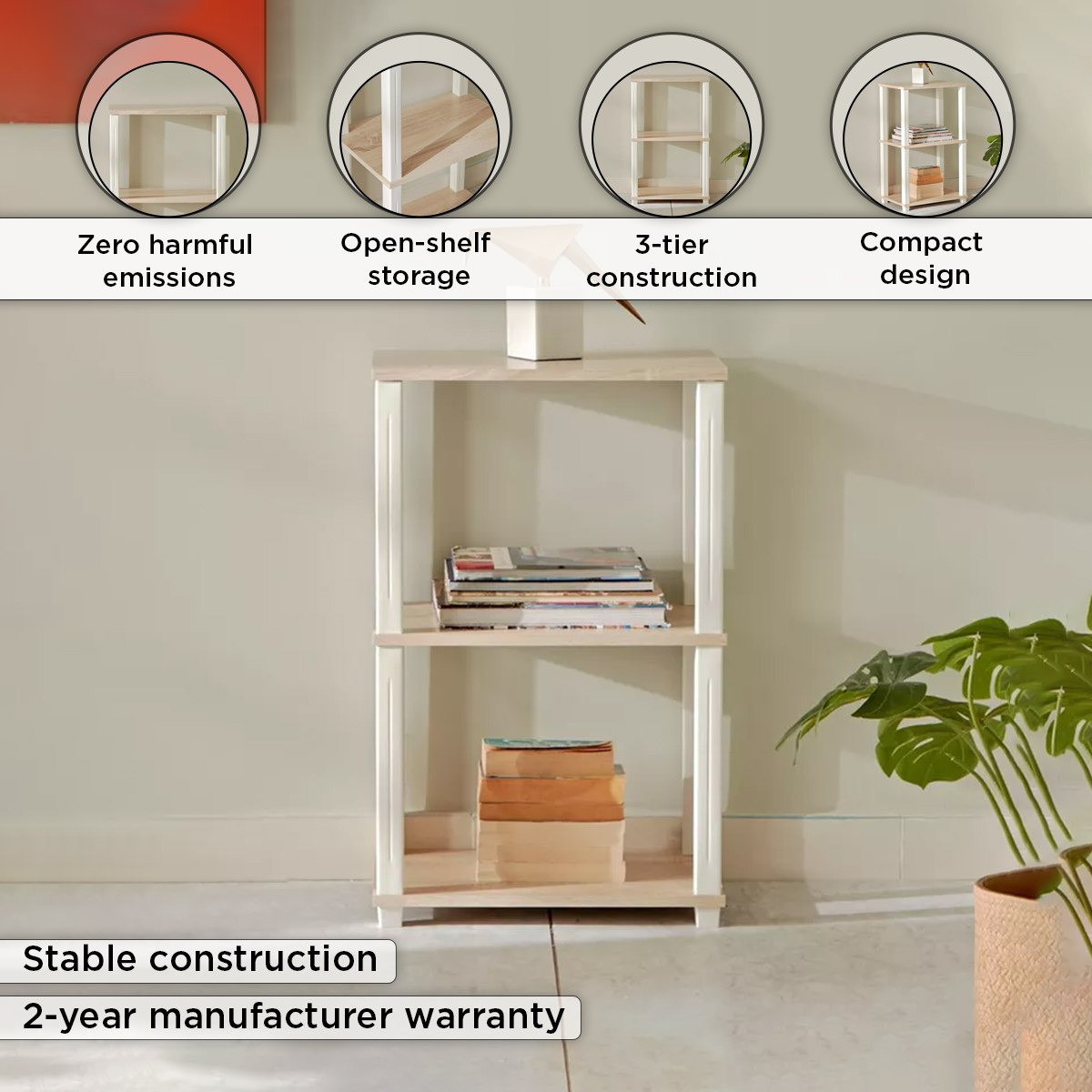 رف مستطيل 3 طوابق من بيج-hbxfurniture-office-bookcases-image-4