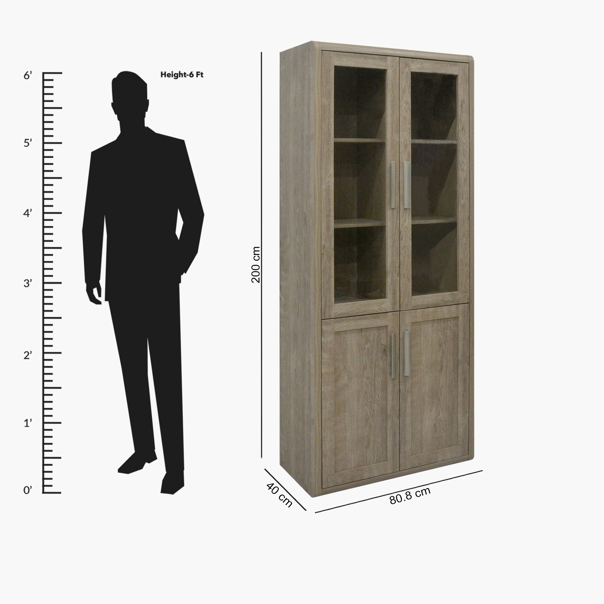 Curvy Bookcase with 2 Glass Doors-hbxfurniture-office-bookcases-image-11