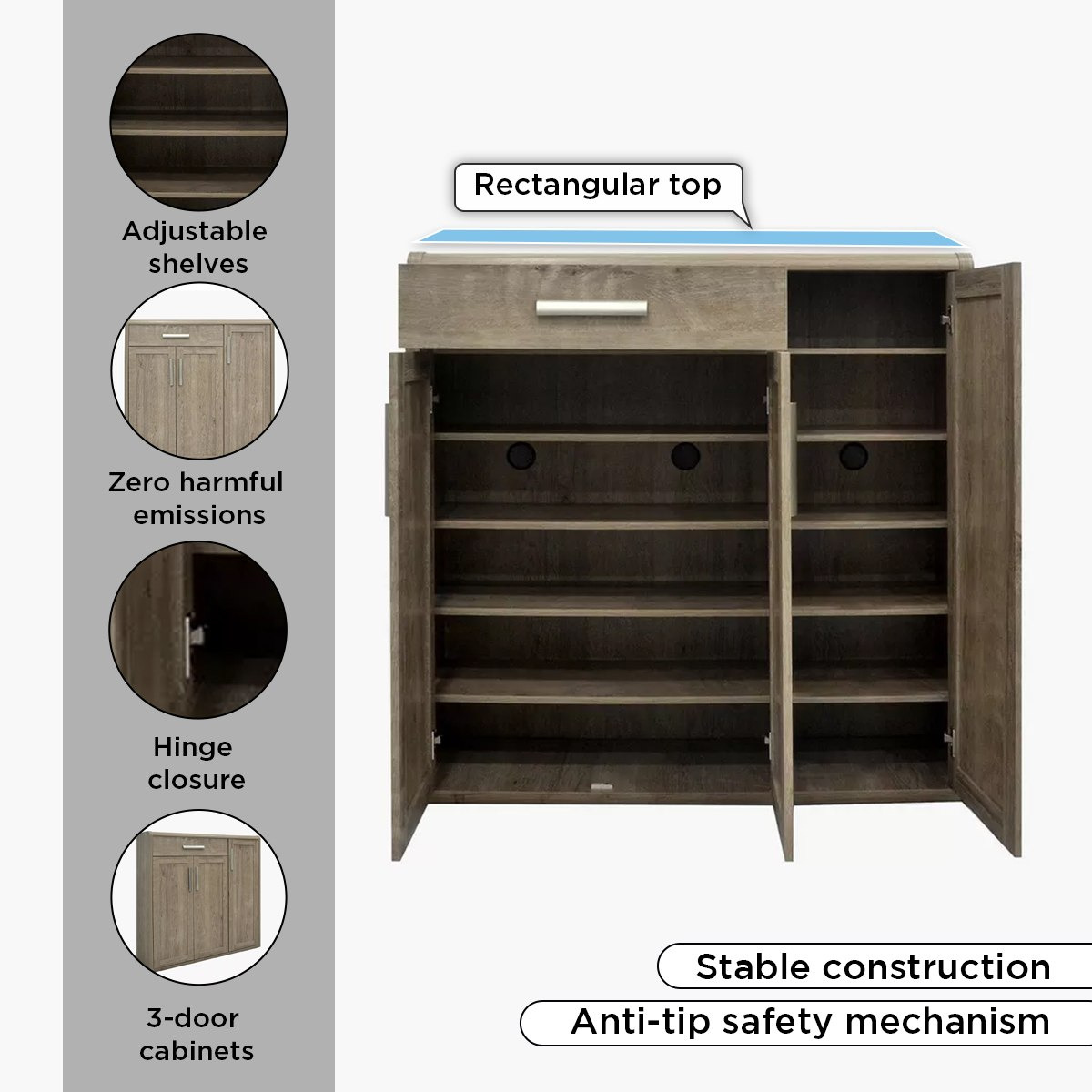 Curvy 20-Pair Shoe Cabinet with 3 Doors and 1 Drawer-hbxbedroom-shoecabinetsandracks-image-12