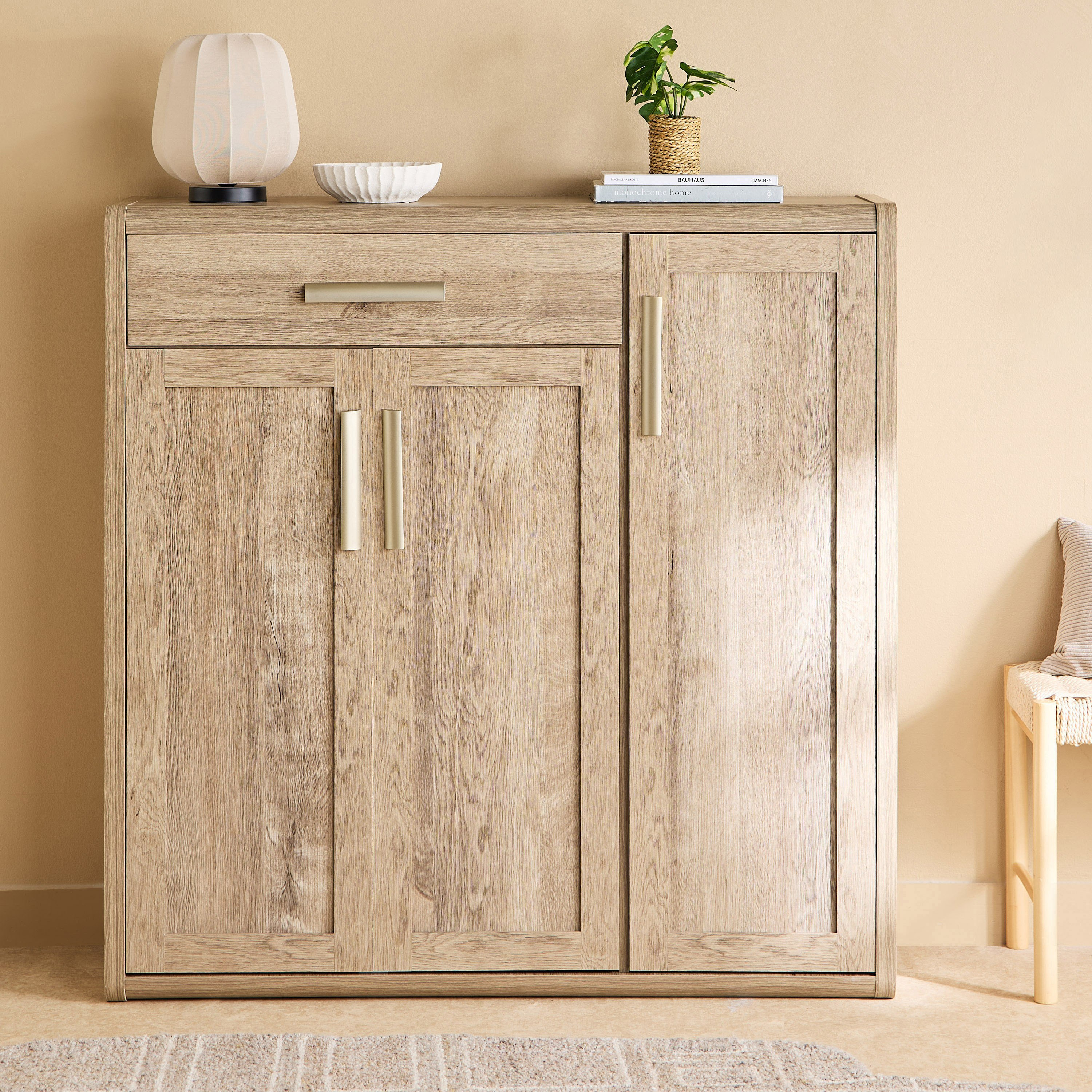 Curvy 20-Pair Shoe Cabinet with 3 Doors and 1 Drawer-hbxbedroom-shoecabinetsandracks-image-2