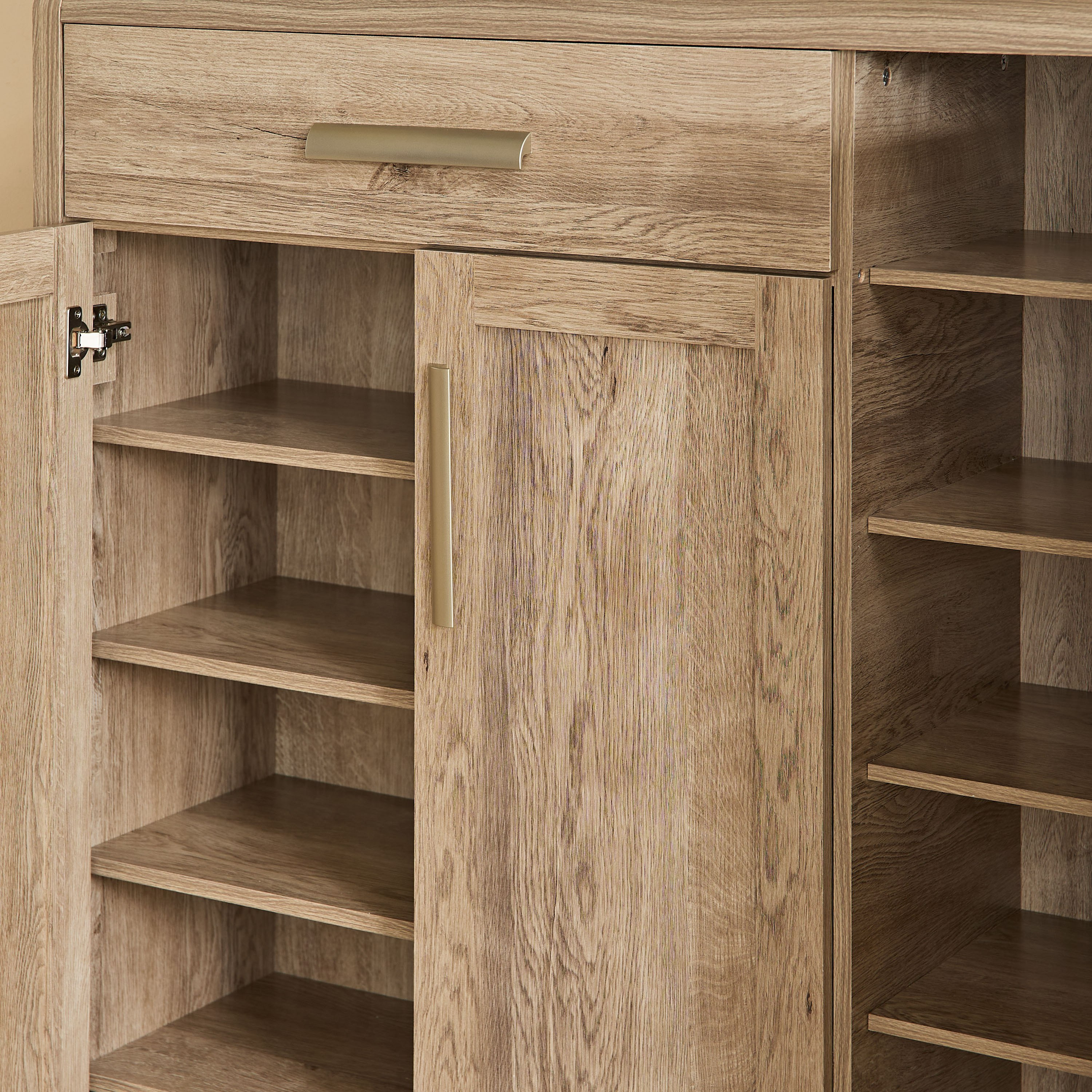 Curvy 20-Pair Shoe Cabinet with 3 Doors and 1 Drawer-hbxbedroom-shoecabinetsandracks-image-7