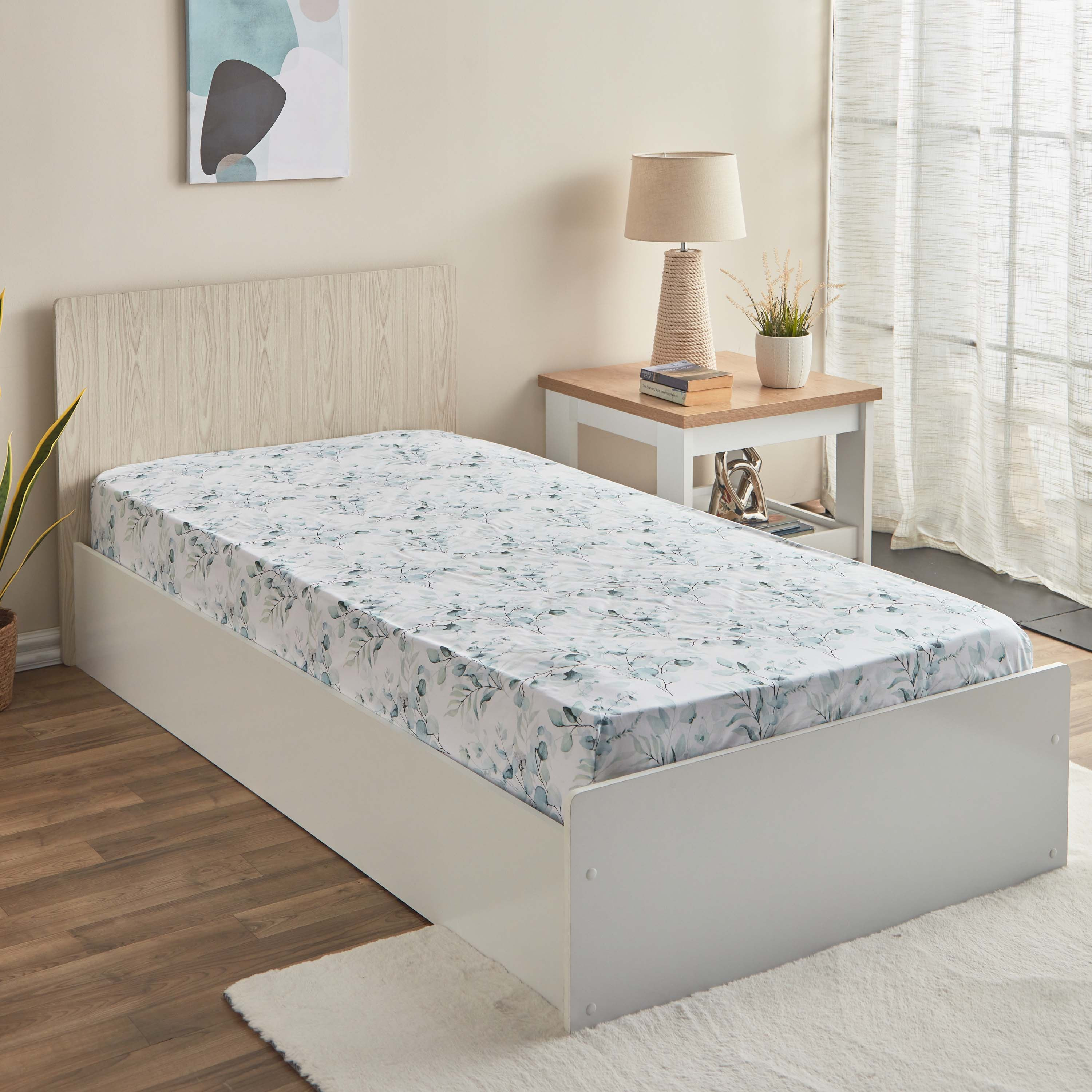 شرشف مطاطي فردي بولي قطن من ألبانيا أليا - 90x200+25 سم-hbxhomeware-hbxbedroom-image-1