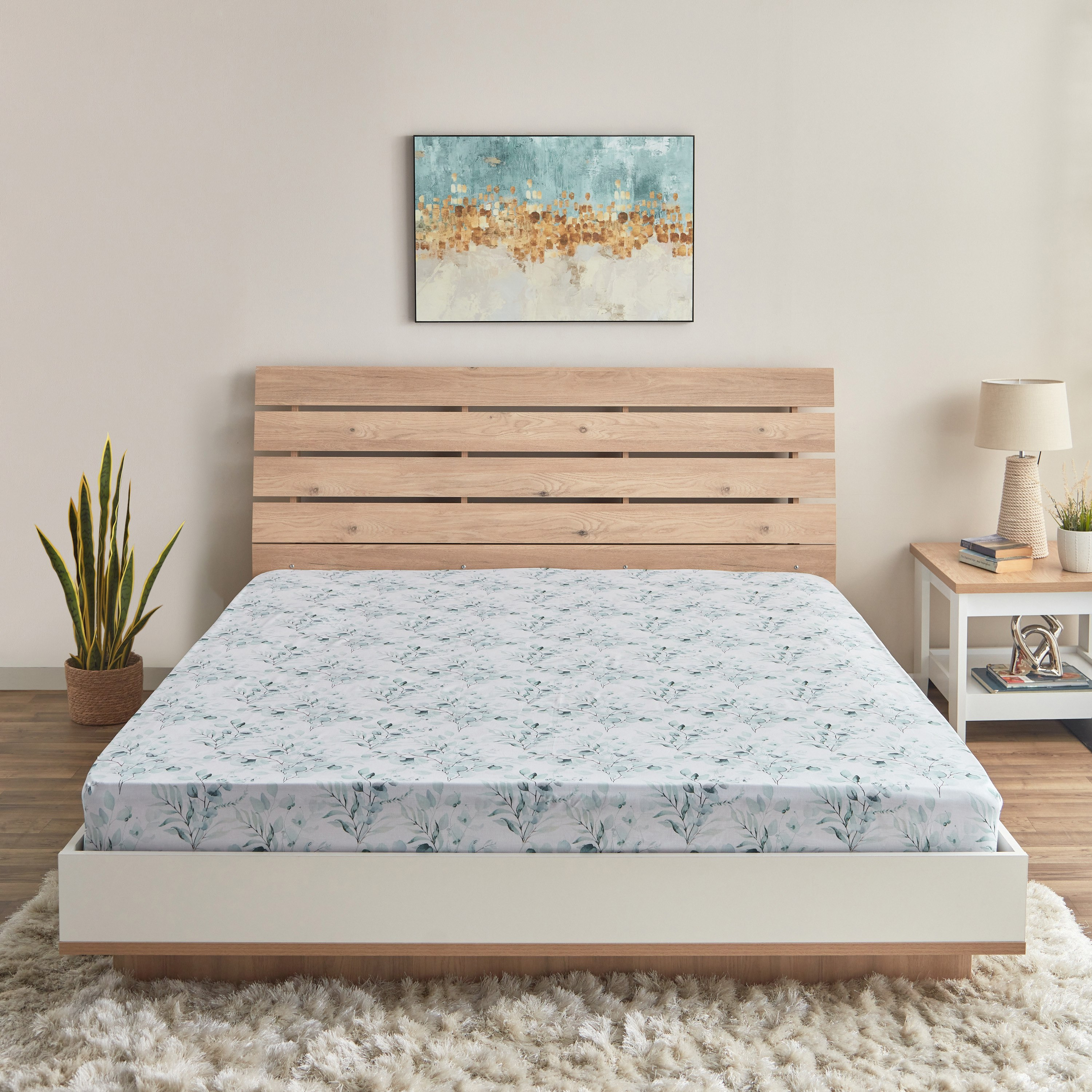 شرشف مطاطي كينج بولي قطن بطبعات من ألبانيا - 180x200+30 سم-hbxhomeware-hbxbedroom-image-2