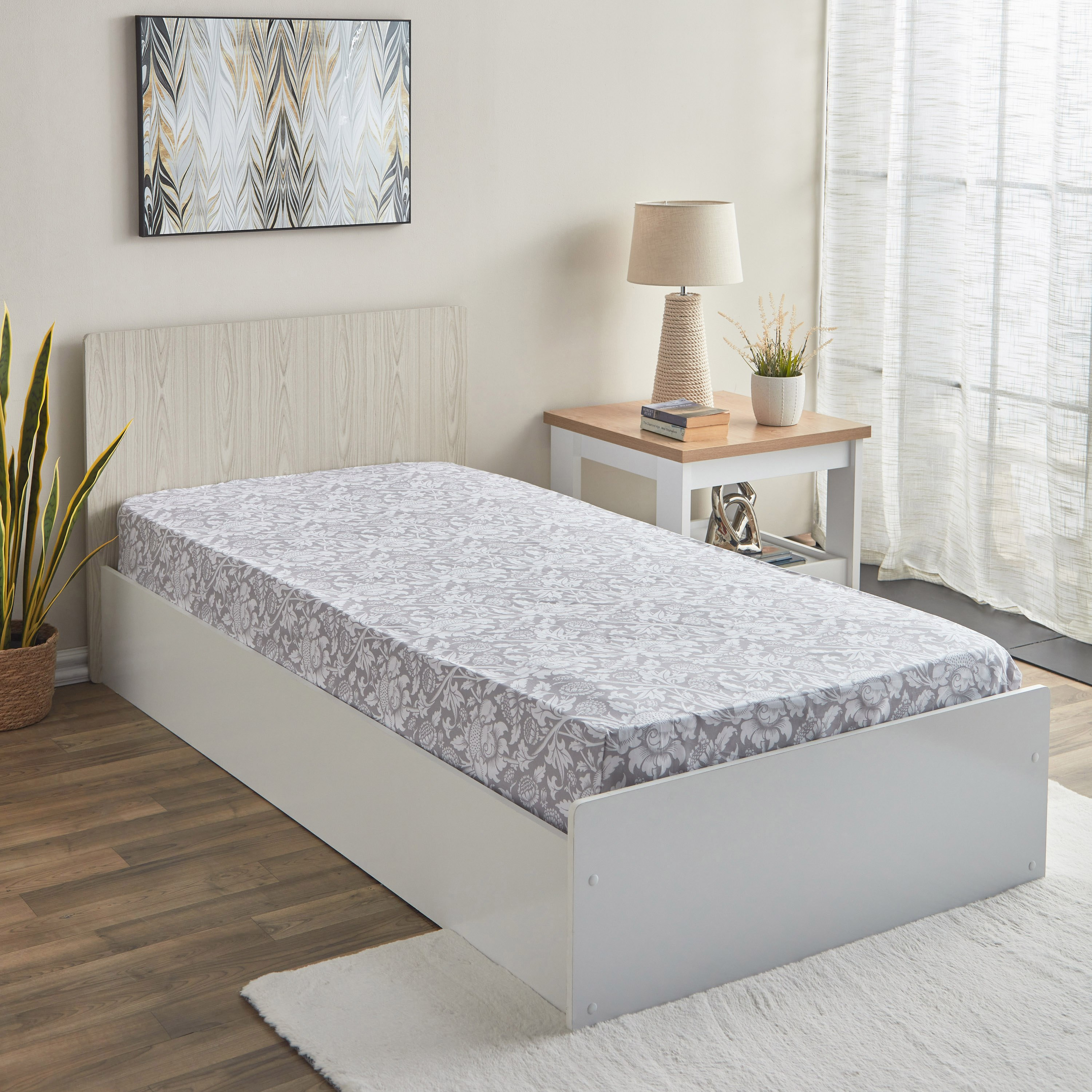 شرشف مطاطي فردي بولي قطن من ألبانيا - 90x200+25 سم-hbxhomeware-hbxbedroom-image-1