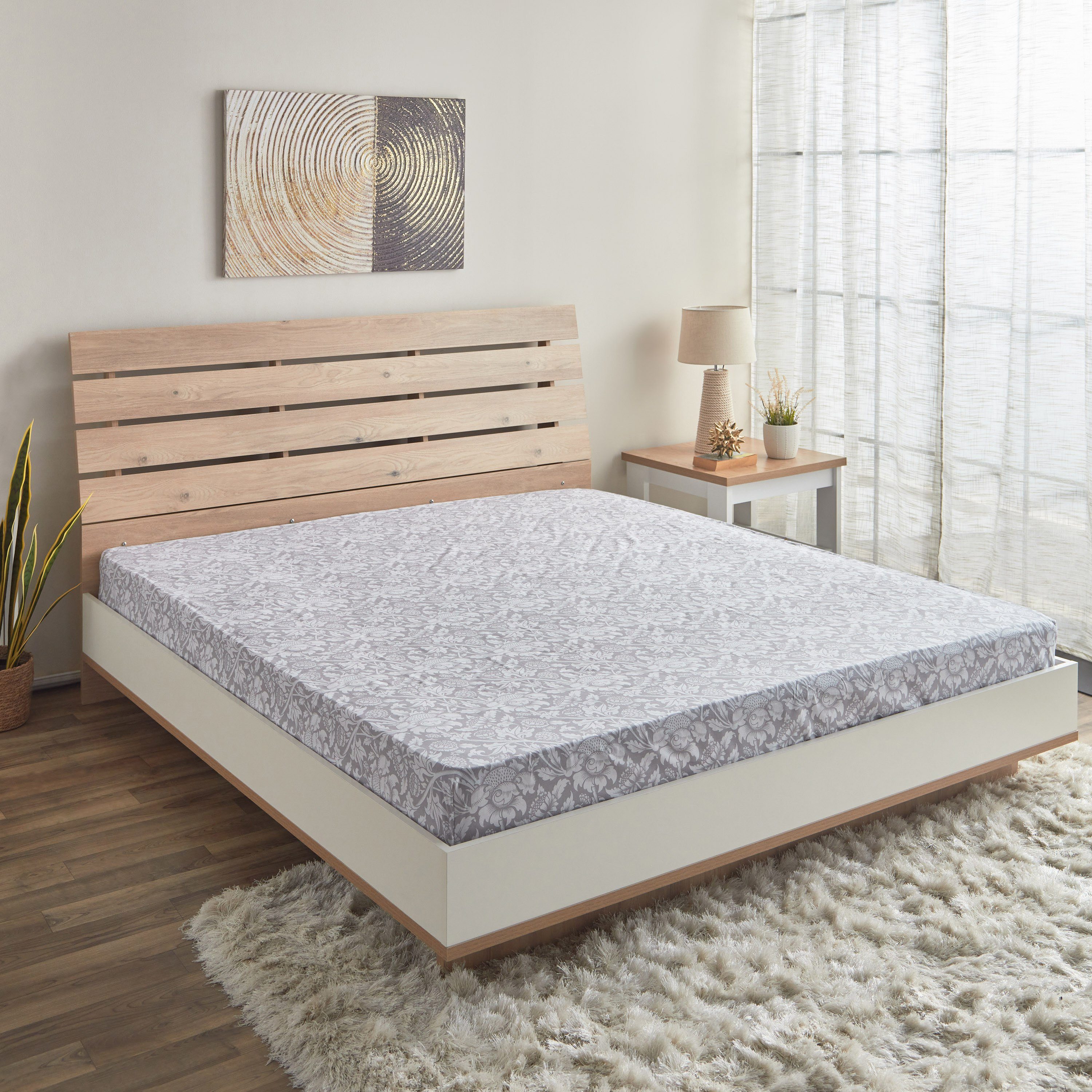 شرشف مطاطي كينج بولي قطن من ألبانيا - 180x200+30 سم-hbxhomeware-hbxbedroom-image-1