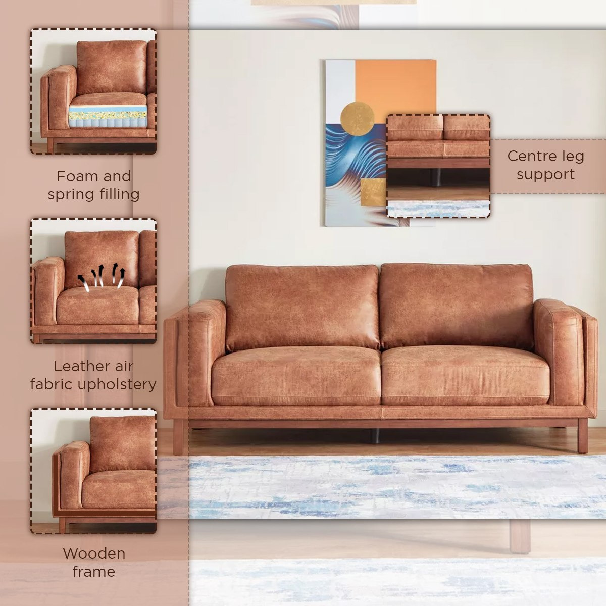 Leather couch on sale with storage