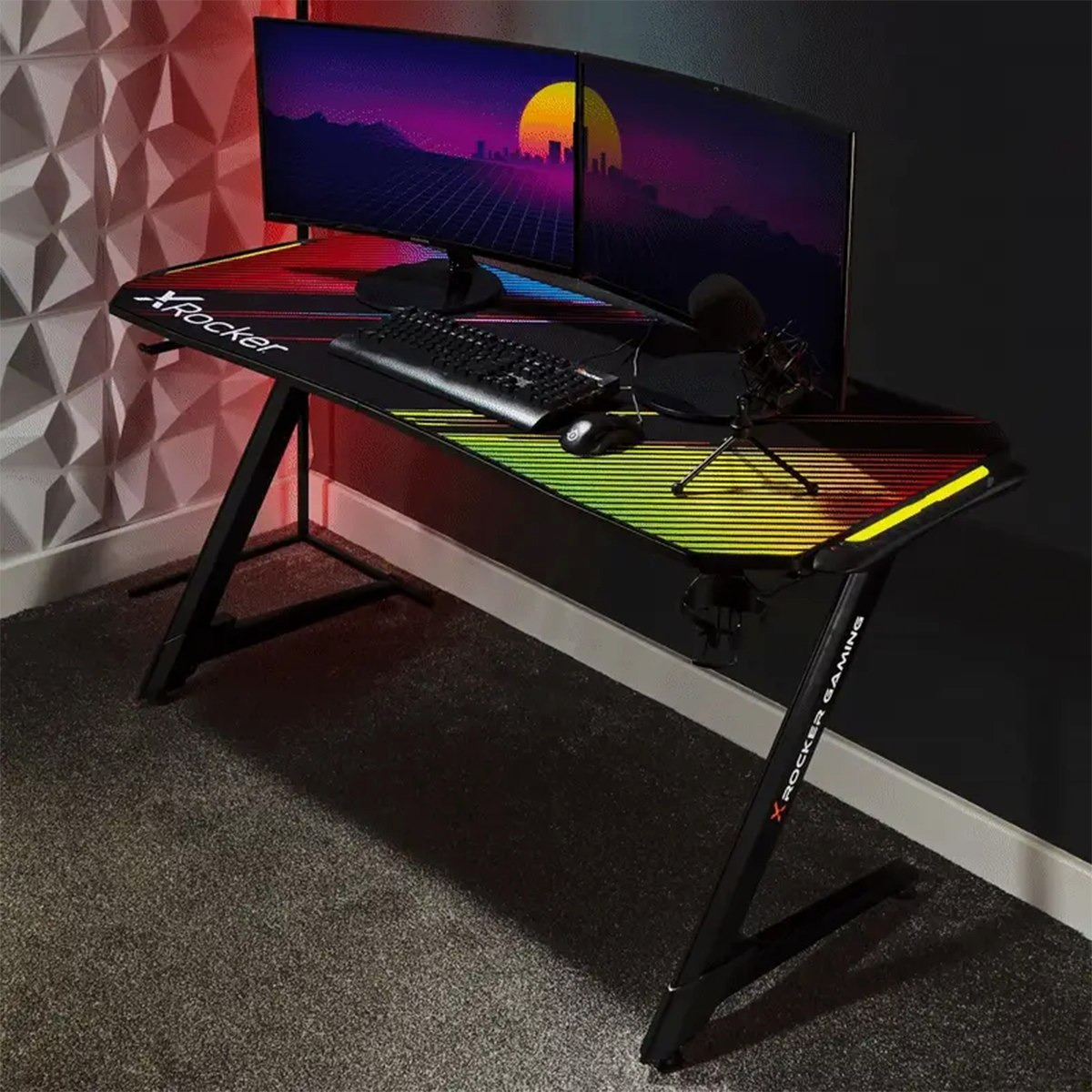 مكتب ألعاب الرياضات الإلكتروني مع إضاءة آر جي بي من إكس روكر جاكوار-hbxfurniture-office-desks-image-11