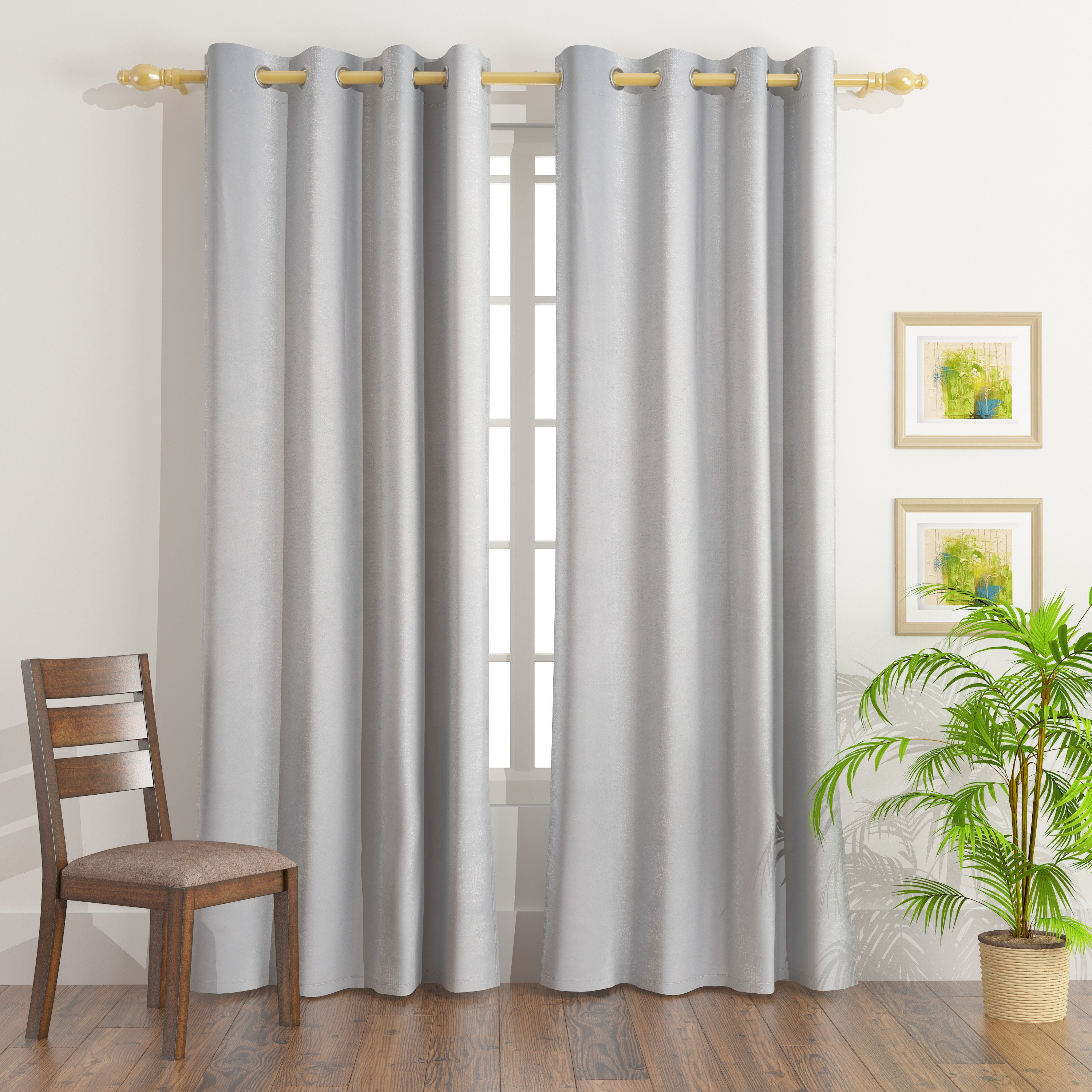 Daisy Glam 2-Piece Extra Long Jacquard Curtain Set - 140x300 cm-hbxhomeware-hbxdecorandfurnishings-image-1