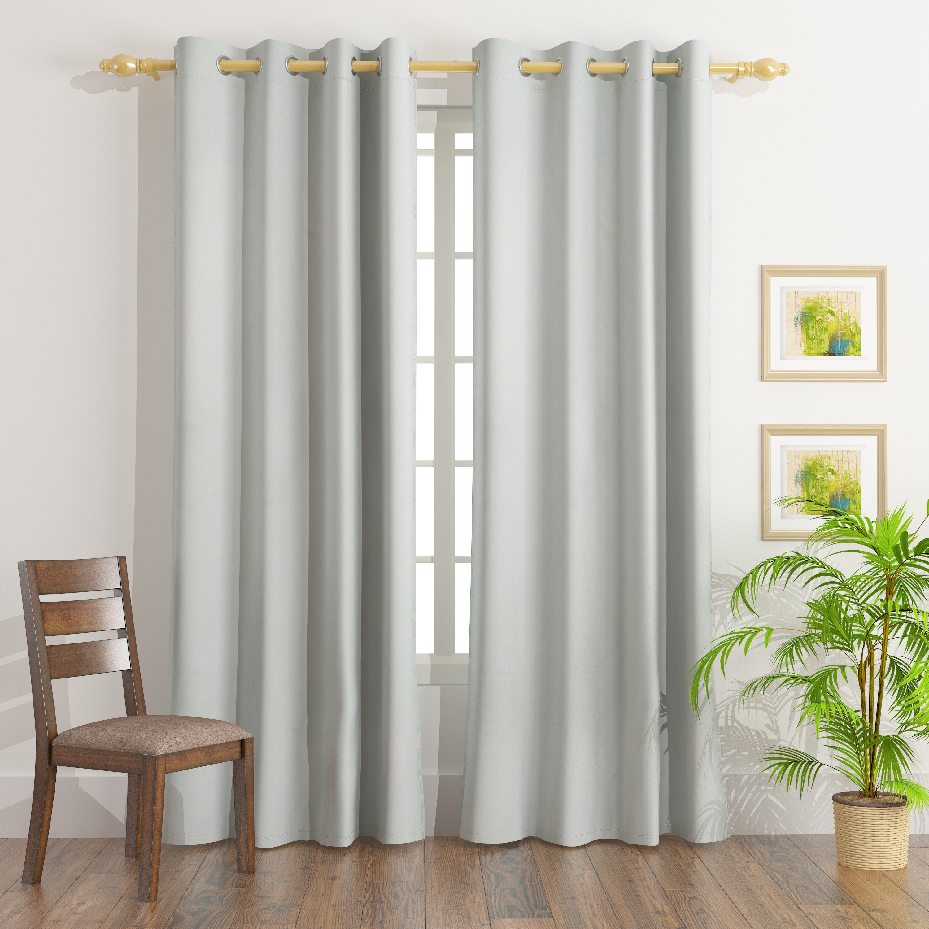 طقم ستائر تعتيم قطعتين مع 2 مثبت ثتائر من يوني - 140x240 سم-hbxhomeware-hbxdecorandfurnishings-image-1