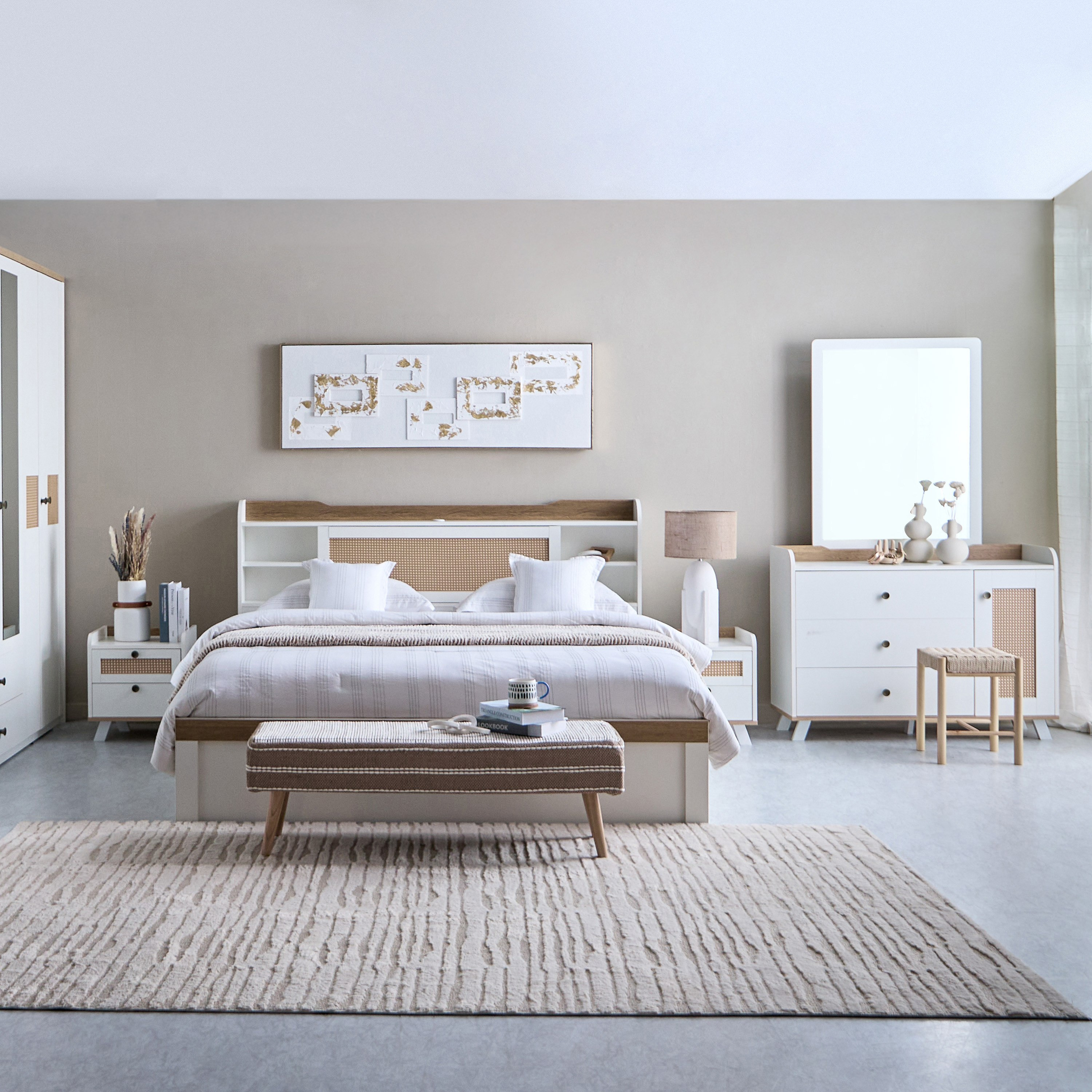 طقم غرفة نوم كينج 5 قطع ذكية من فيوجن - 180x200 سم-hbxbedroom-bedsandbedsets-bedroomsets-king-image-22