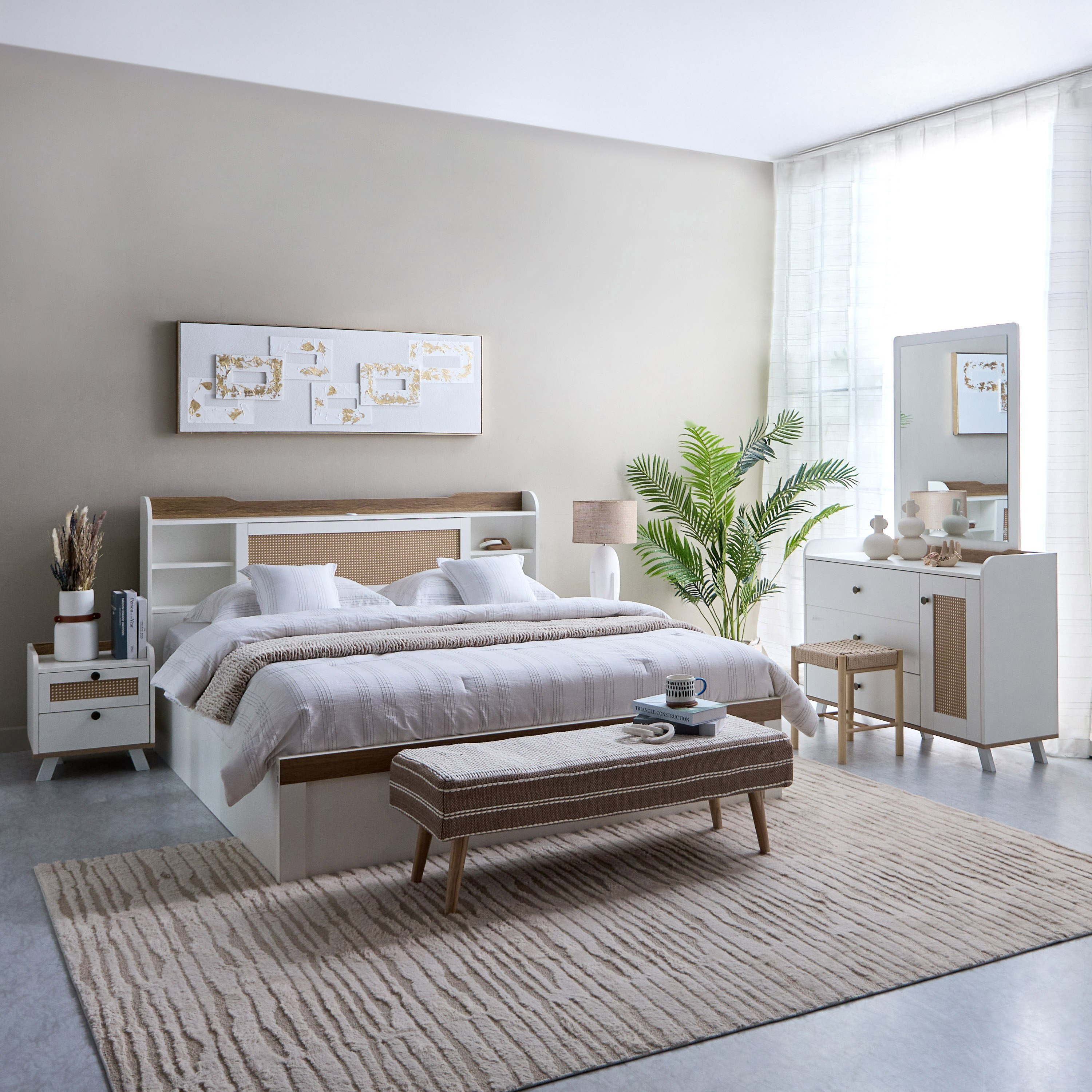 طقم غرفة نوم كينج 5 قطع ذكية من فيوجن - 180x200 سم-hbxbedroom-bedsandbedsets-bedroomsets-king-image-23