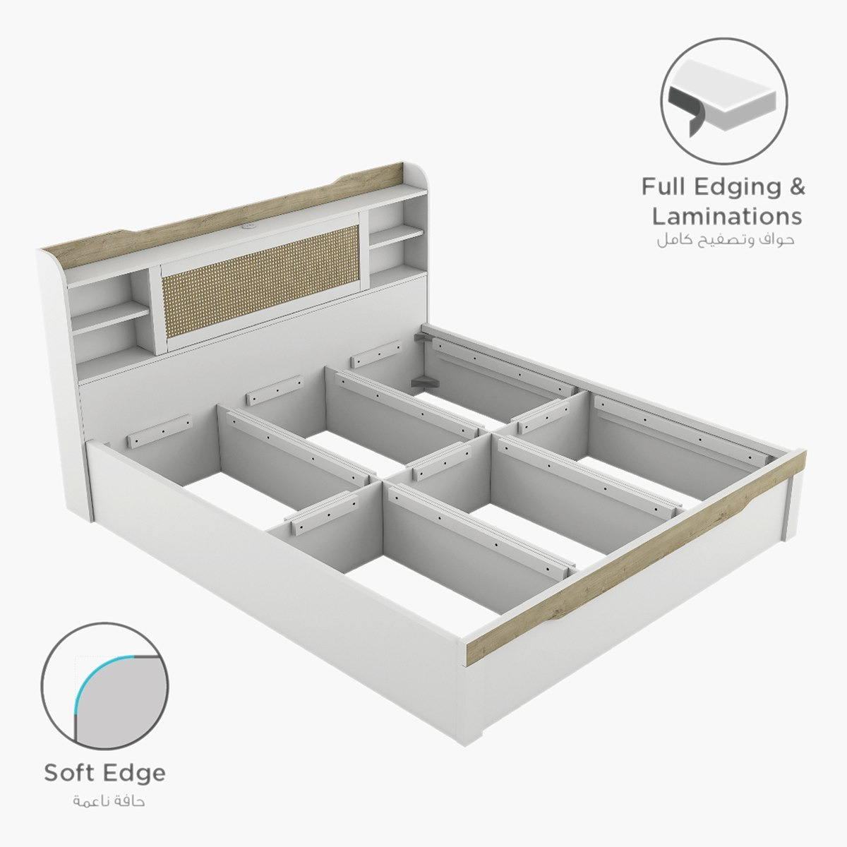 طقم غرفة نوم كينج 5 قطع ذكية من فيوجن - 180x200 سم-hbxbedroom-bedsandbedsets-bedroomsets-king-image-6