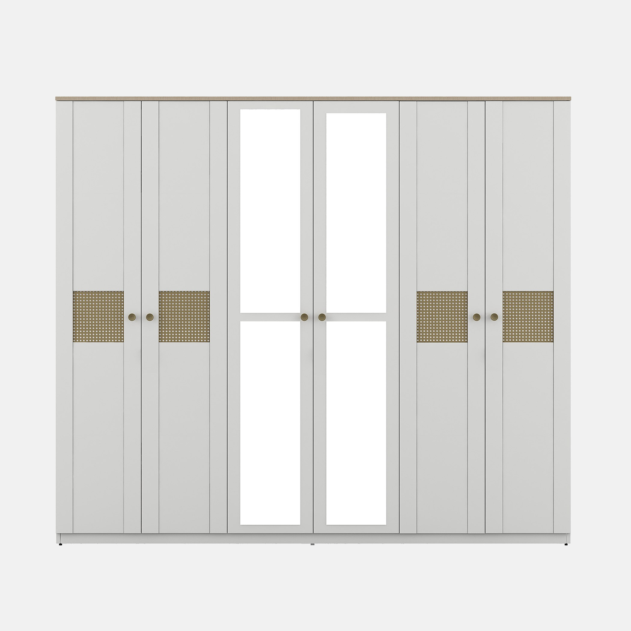 خزانة ملابس 6 أبواب بمرآة من فيوجن-hbxfurniture-wardrobes-image-3
