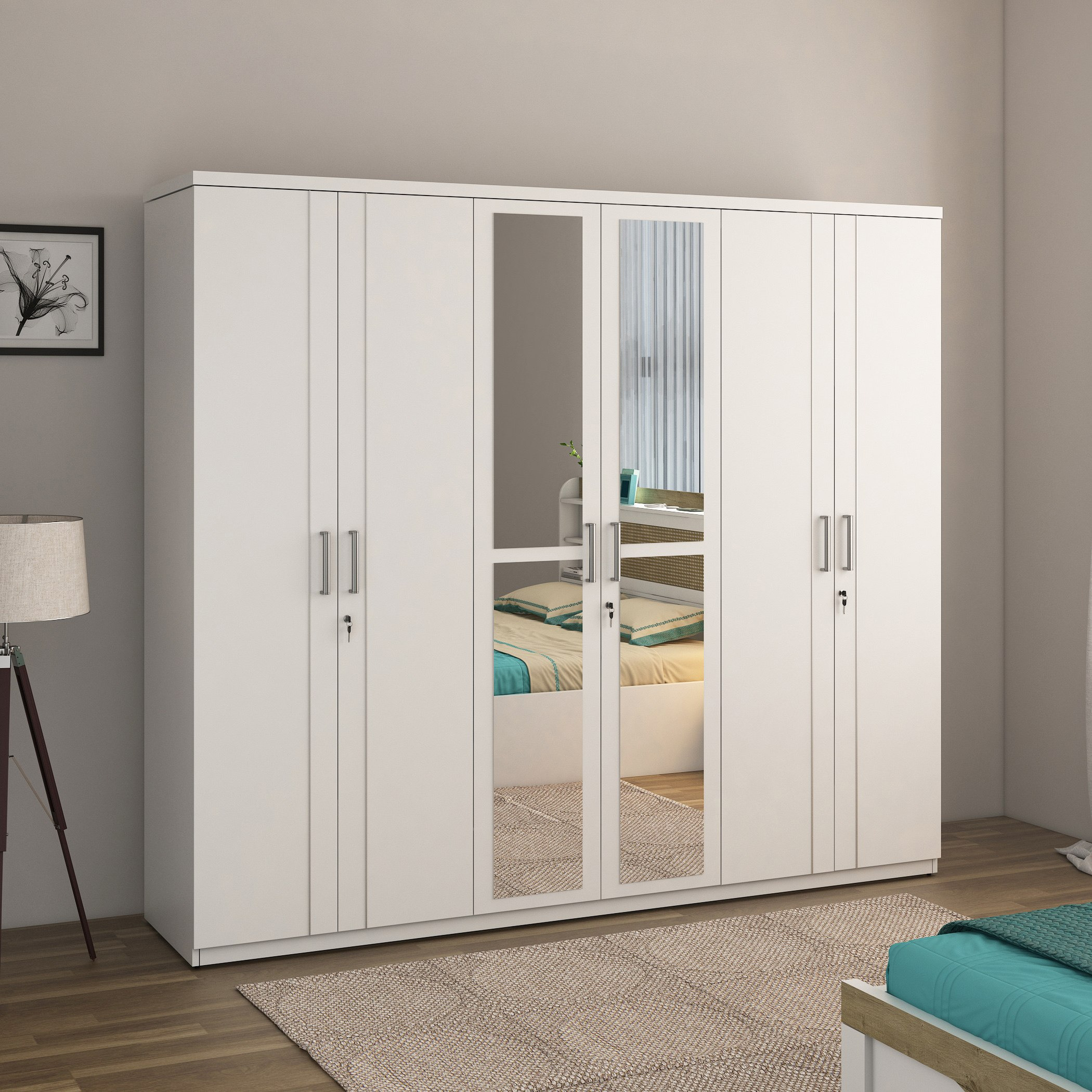 خزانة ملابس 6 أبواب بمرآة من فيليب-hbxfurniture-wardrobes-image-1