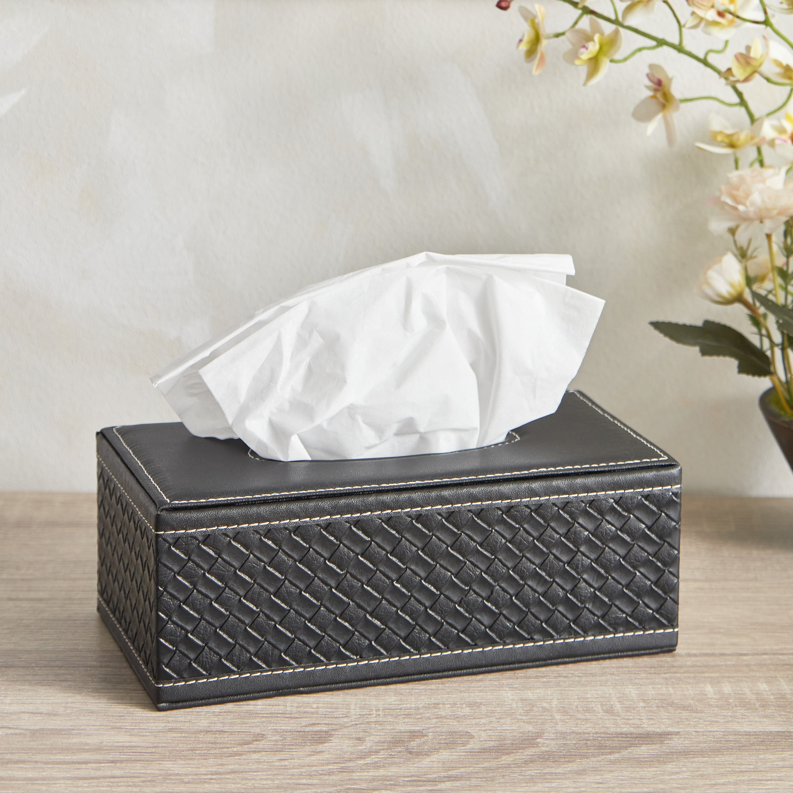 Tissue on sale box leather