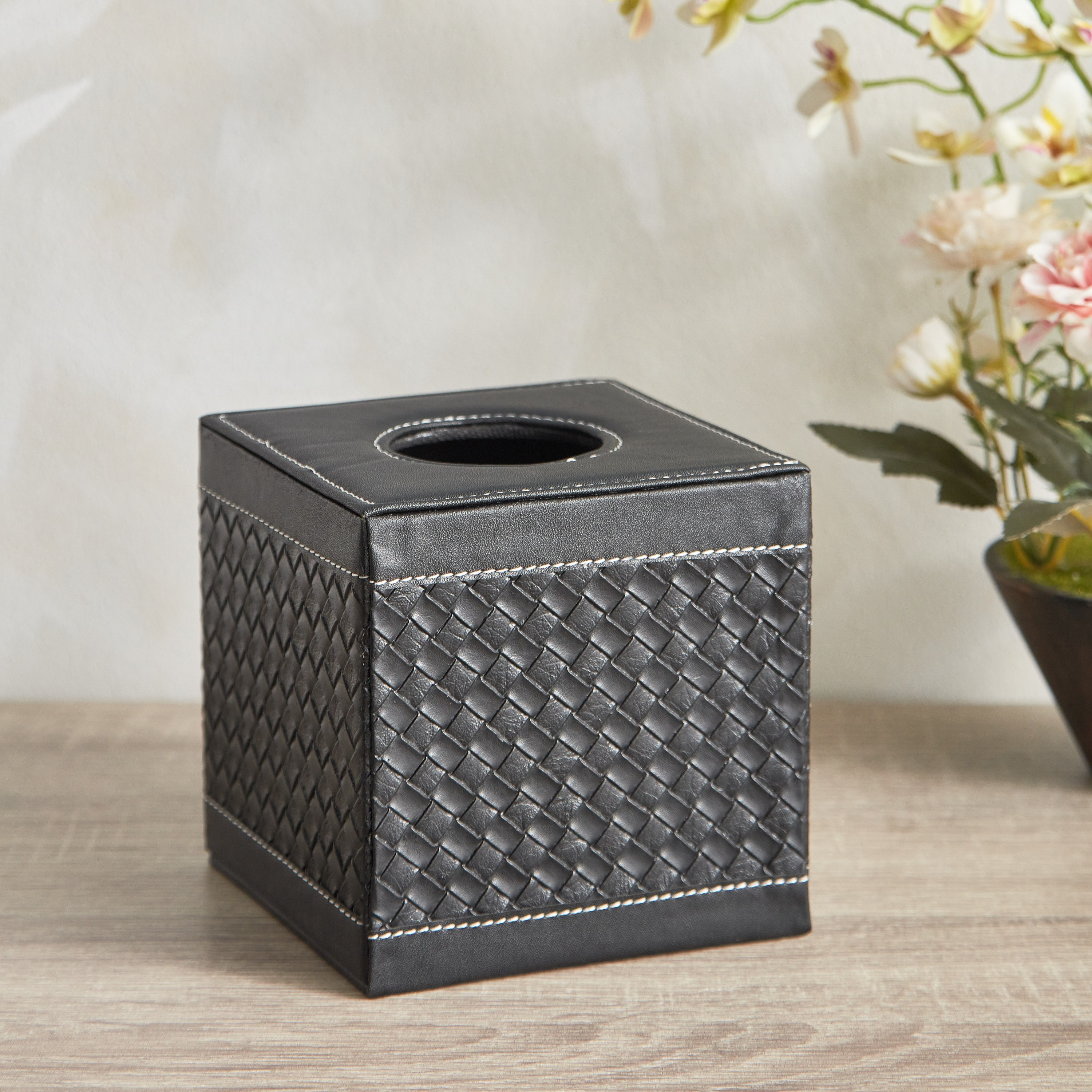 Nordic Leather Square Tissue Holder - 16x16x15 cm-hbxdecorandfurnishings-homeaccessories-novelties-image-2