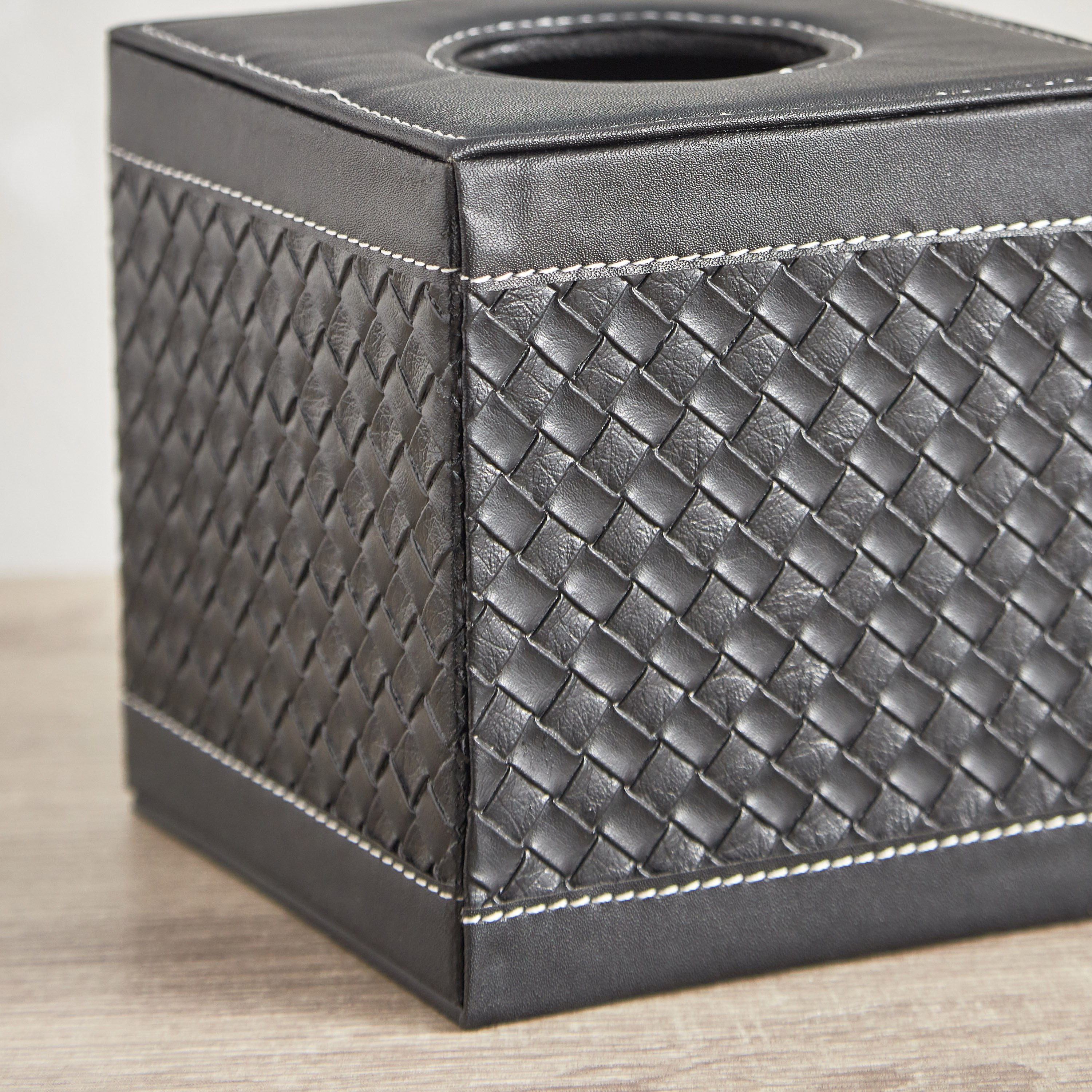 Nordic Leather Square Tissue Holder - 16x16x15 cm-hbxdecorandfurnishings-homeaccessories-novelties-image-3