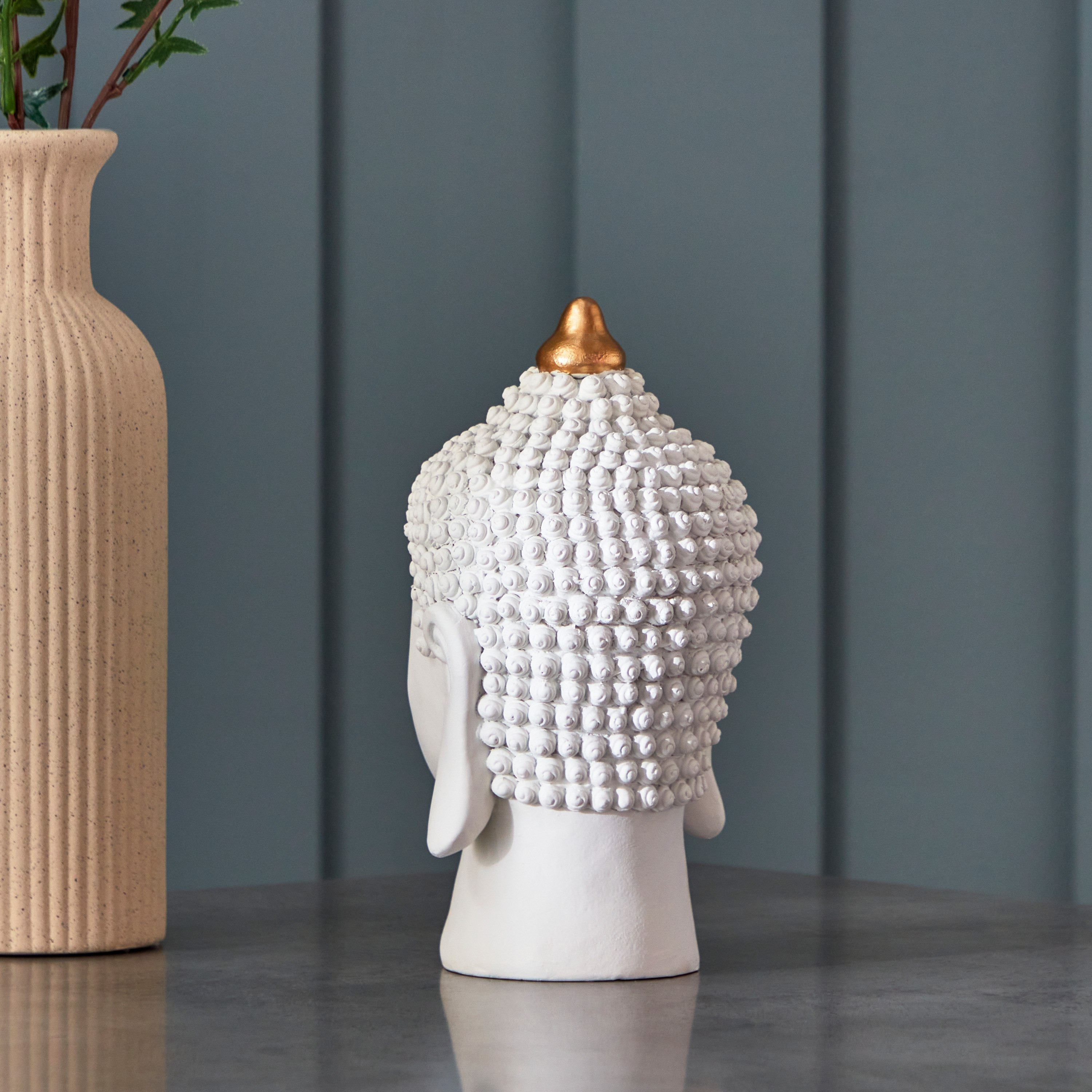 Holly Buddha Face Polyresin Figurine - 11.5x11.5x22 cm-hbxhomeware-homedecor-figurinesandornaments-image-3
