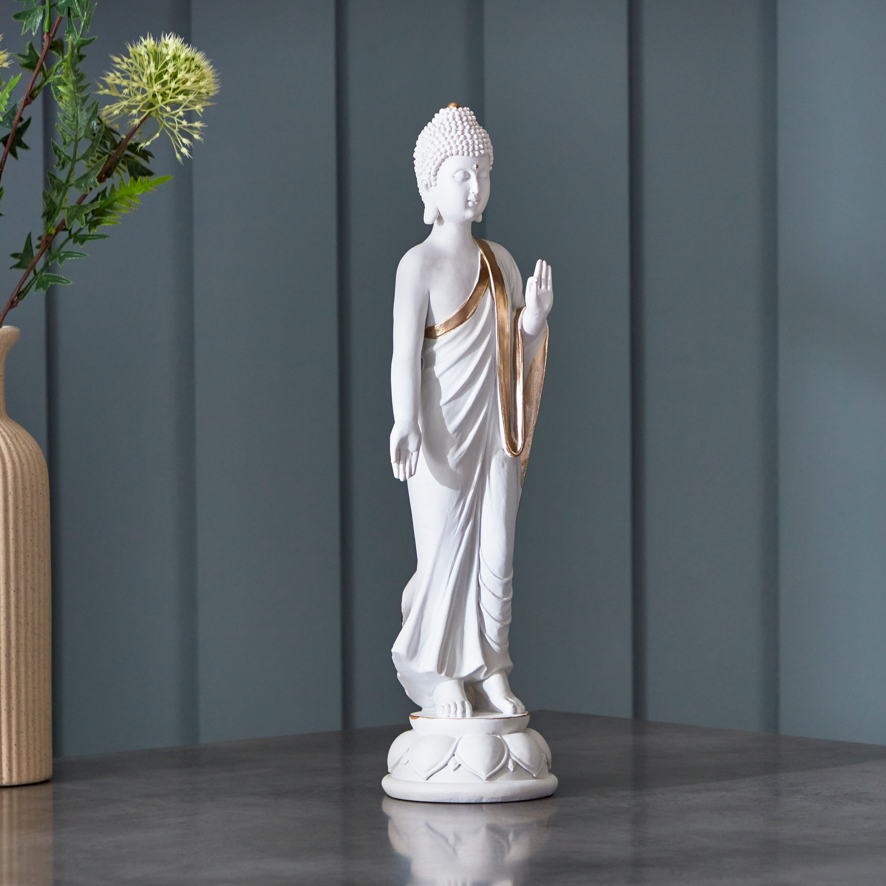 تمثال بوذا بوليريسين من هولي - 12.5×10×40 سم-hbxhomeware-homedecor-figurinesandornaments-image-1