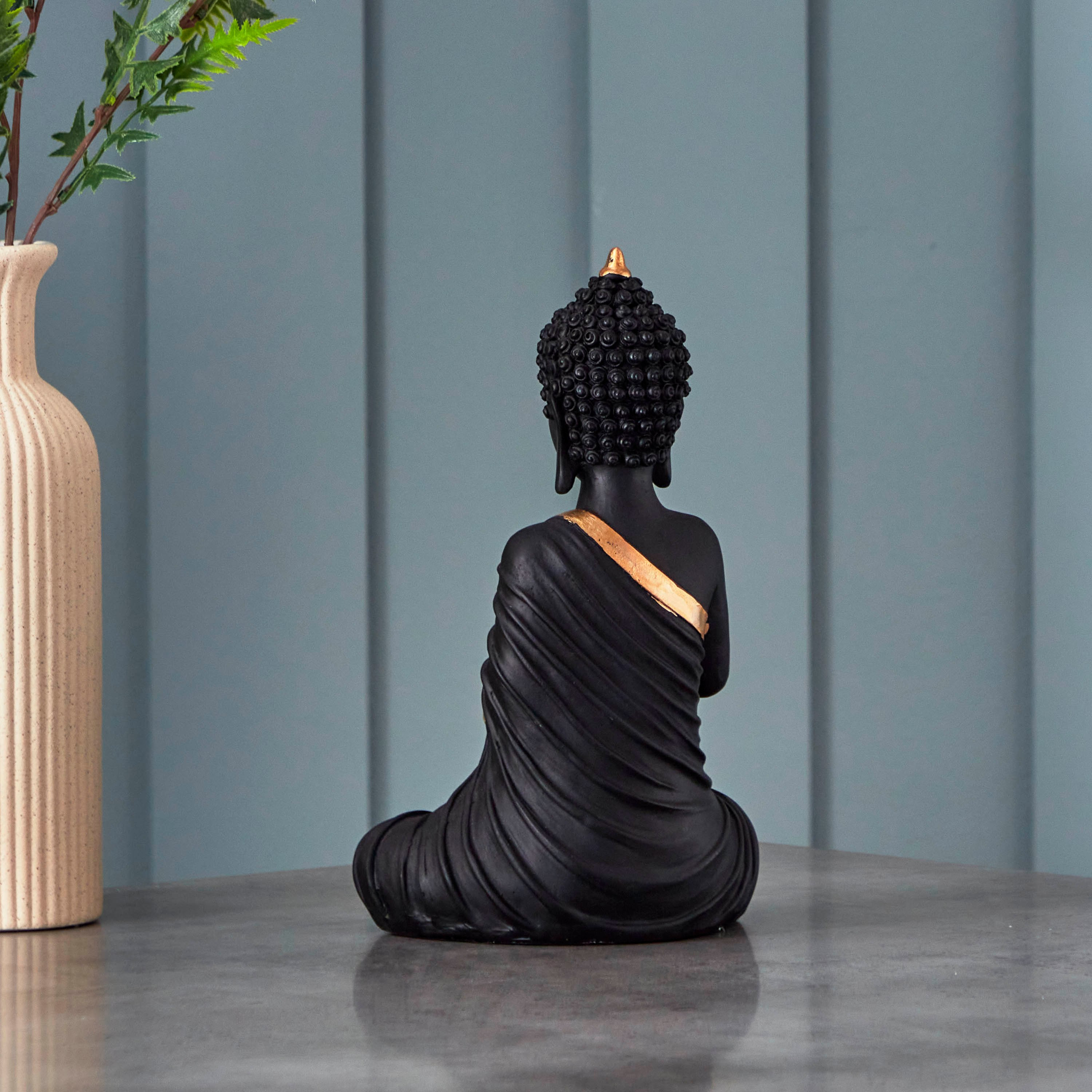 Holly Polyresin Buddha with Tealight Holder - 17x11.5x27 cm-hbxbedroom-homefragrance-candleholders-image-3