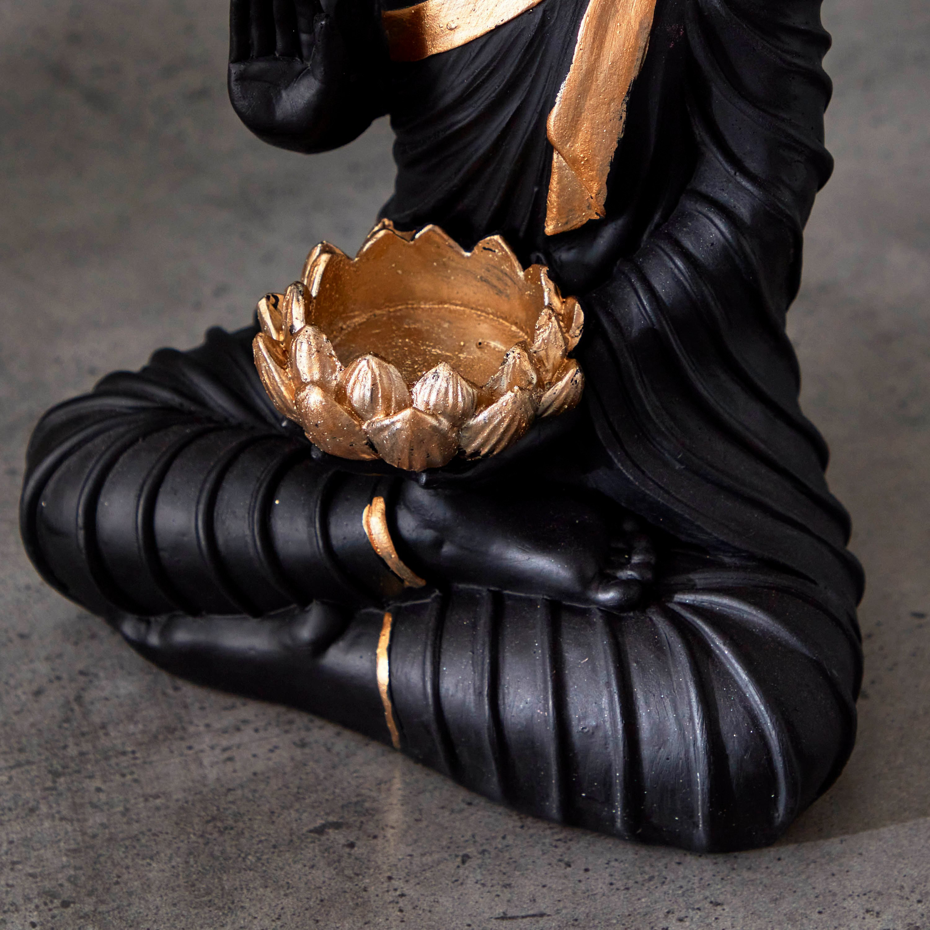 Holly Polyresin Buddha with Tealight Holder - 17x11.5x27 cm-hbxbedroom-homefragrance-candleholders-image-4