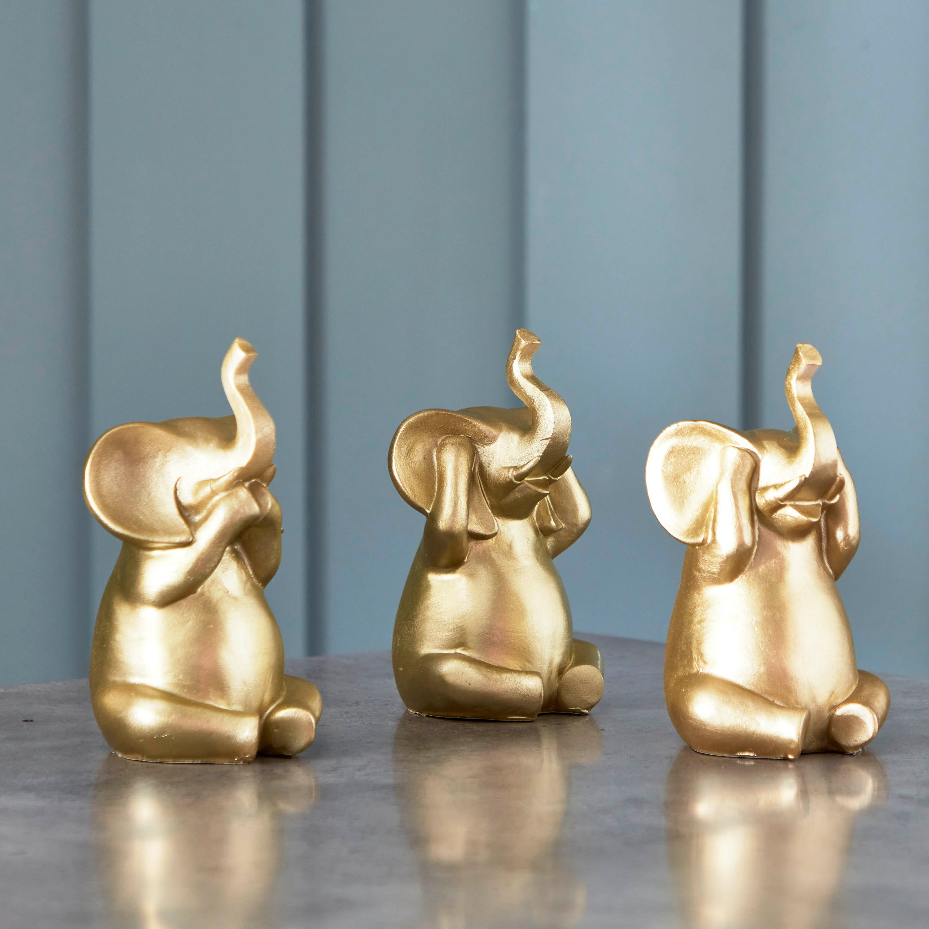 مجموعة قطع ديكور فيلة لطيفة بوليريسين 3 قطع من هولي-hbxhomeware-homedecor-figurinesandornaments-image-1