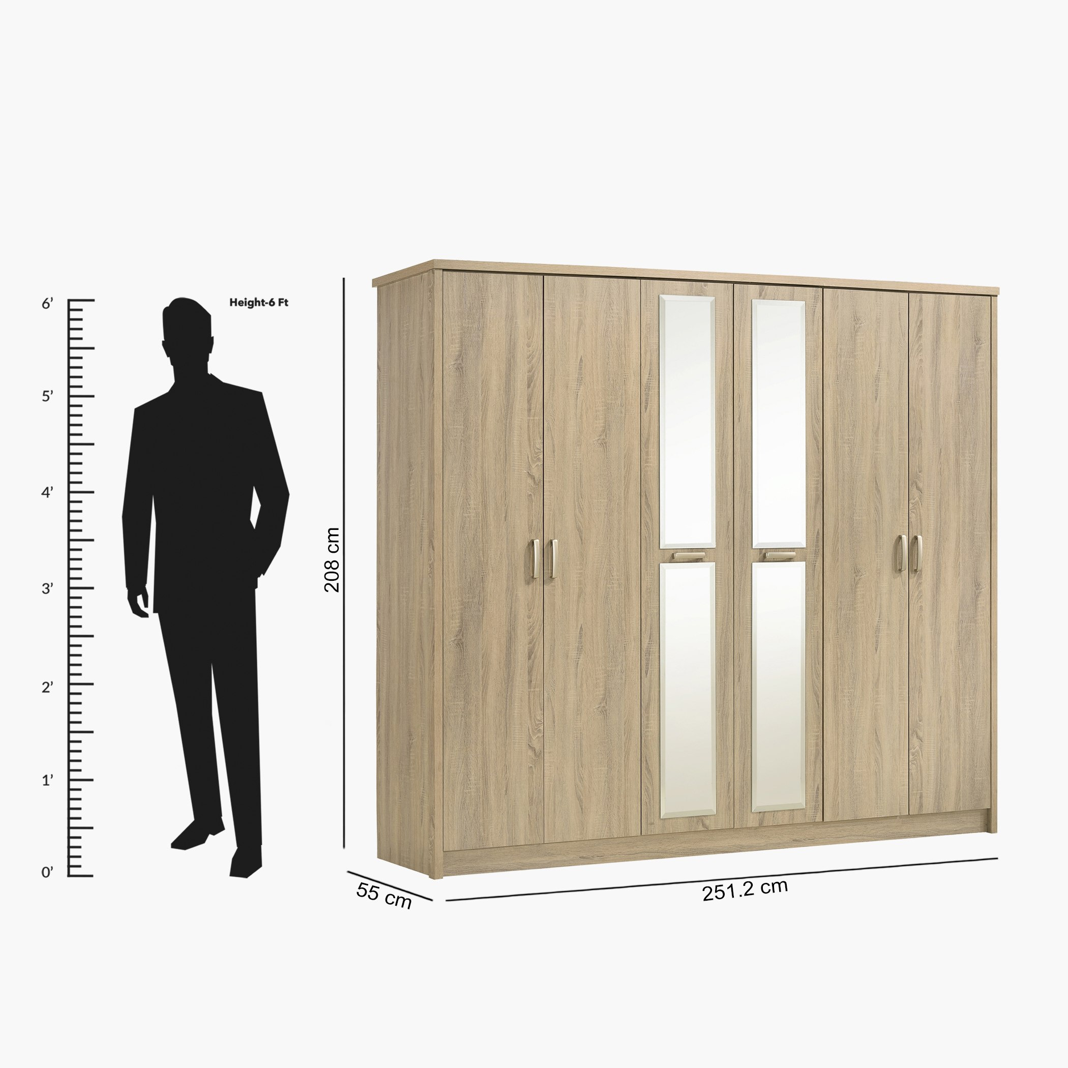 خزانة ملابس 6 أبواب بمرآتين من كوبر-hbxfurniture-wardrobes-image-6
