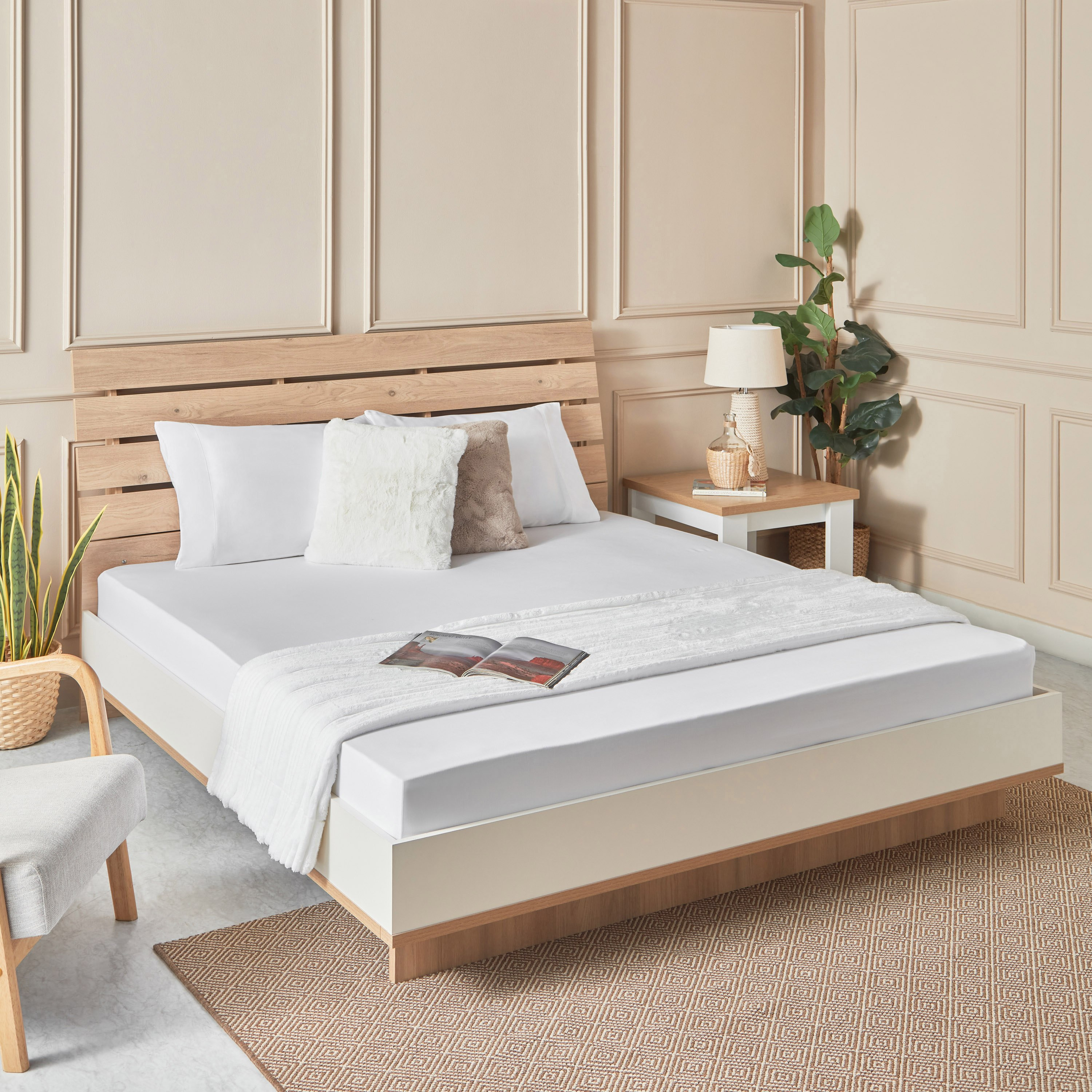 شرشف مطاطي كينج قطن الخيزران من إيكوبليس - 180x200+33 سم-hbxhomeware-hbxbedroom-image-7