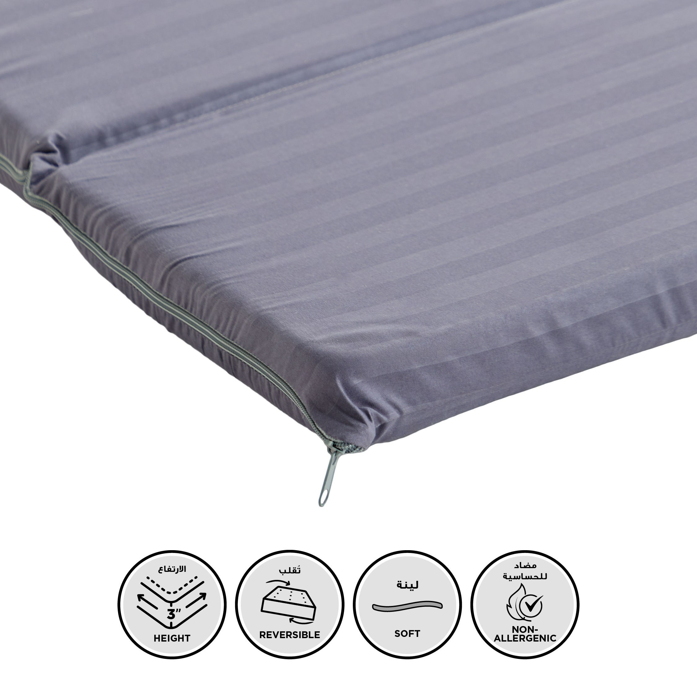 SleepEase iFlex Trifold Foldable Travel Foam Single Mattress with Pillowcase - 90x180x3 cm-hbxfurniture-bedroom-mattresses-single-image-1
