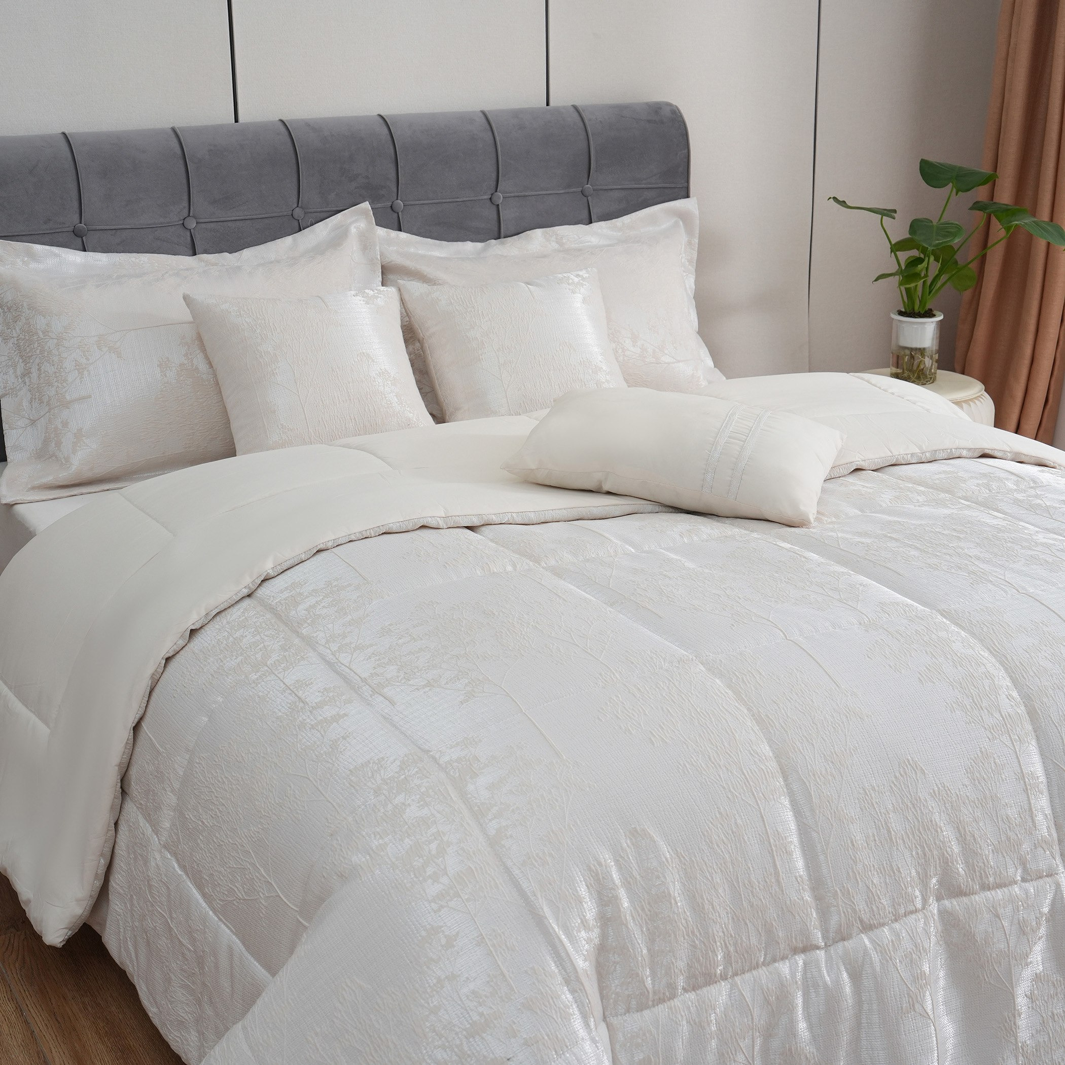 طقم لحاف كينج جاكارد 7 قطع من ليف - 220x240 سم-hbxhomeware-bedding-bedinabag-image-3