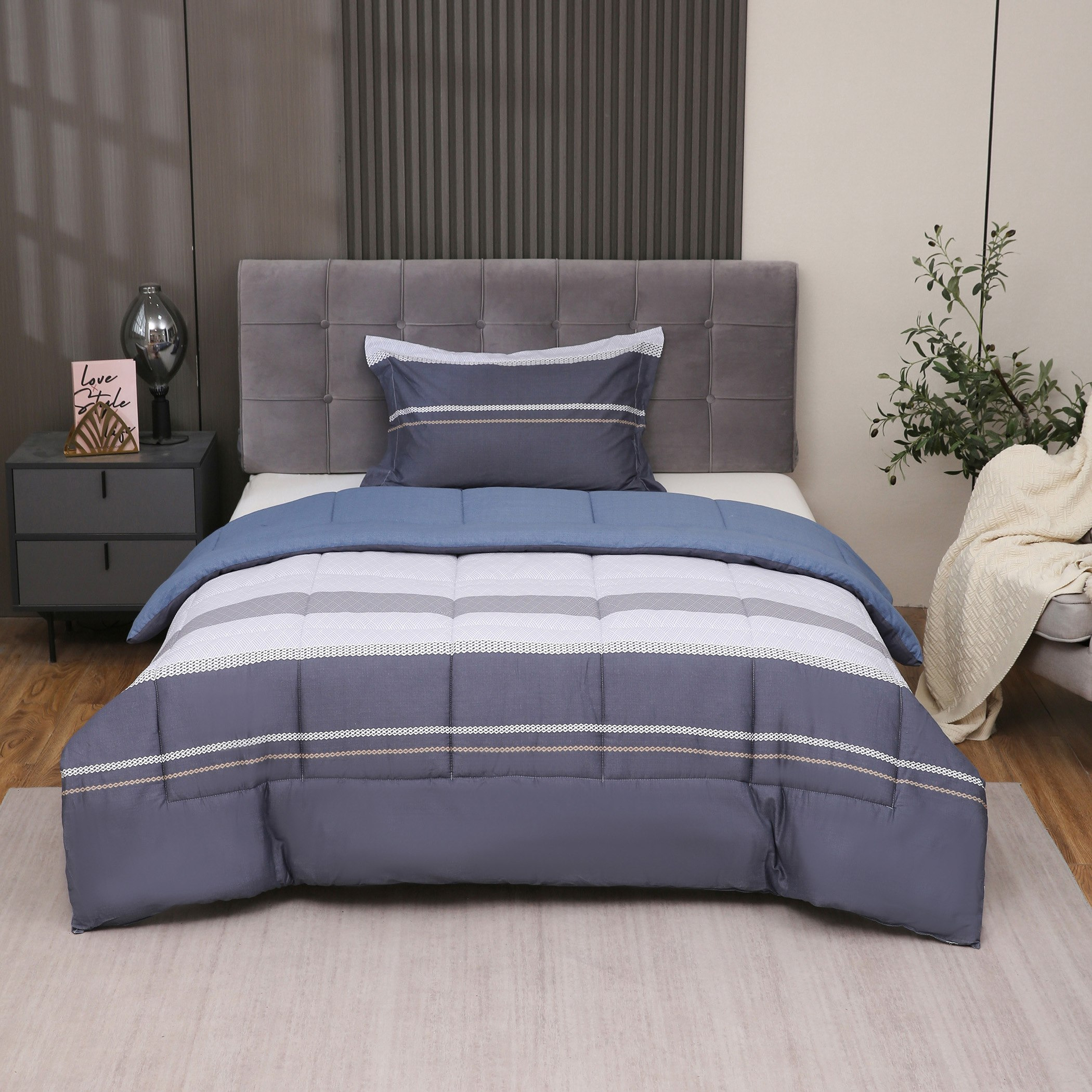 طقم لحاف قطن فردي بطبعات قطعتين من فيرونا جونو - 135x220 سم-hbxhomeware-hbxdecorandfurnishings-image-2