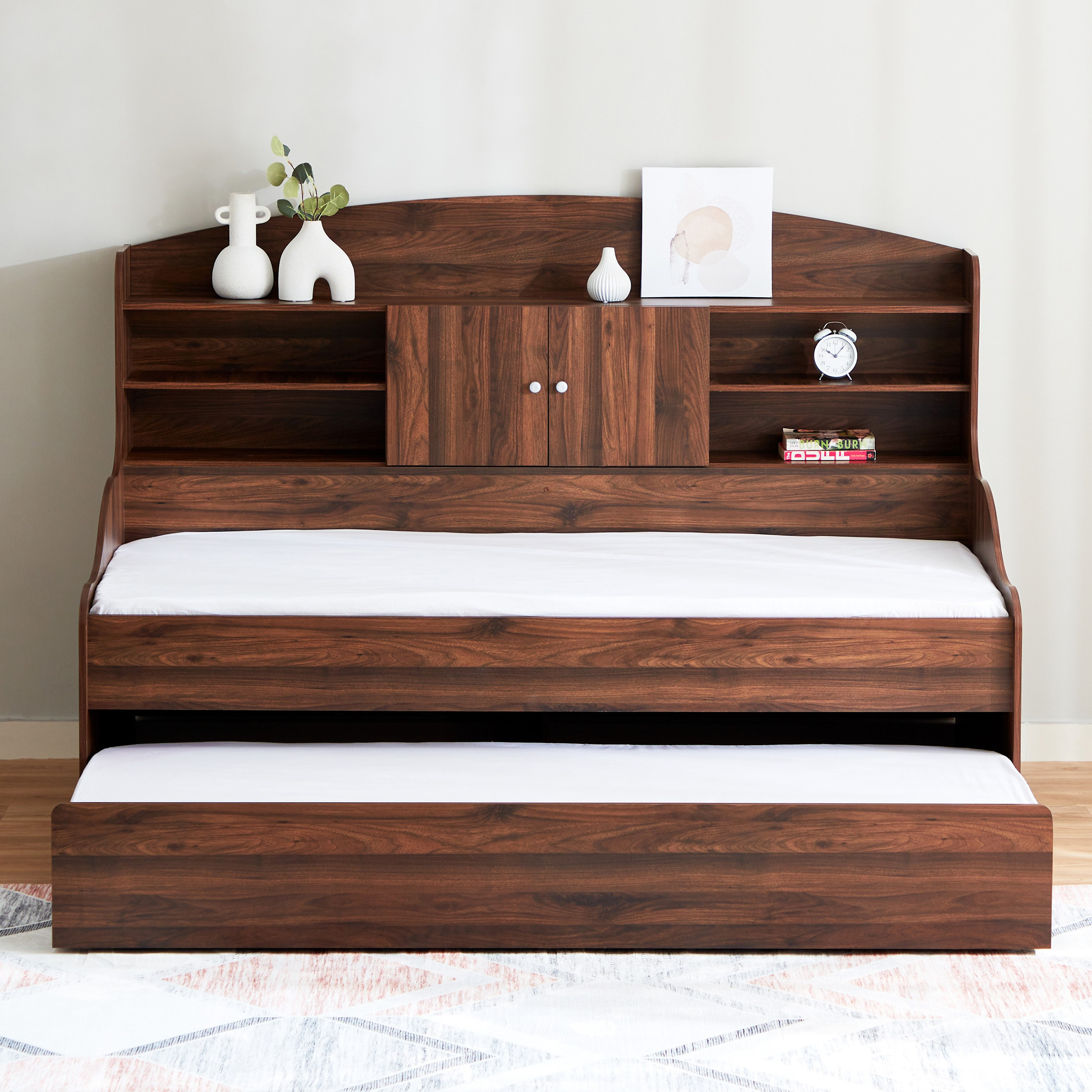 Cooper Single Cabin Bed with Pull-Out Bed - 90x190 cm-hbxbedroom-bedsandbedsets-daybeds-image-2