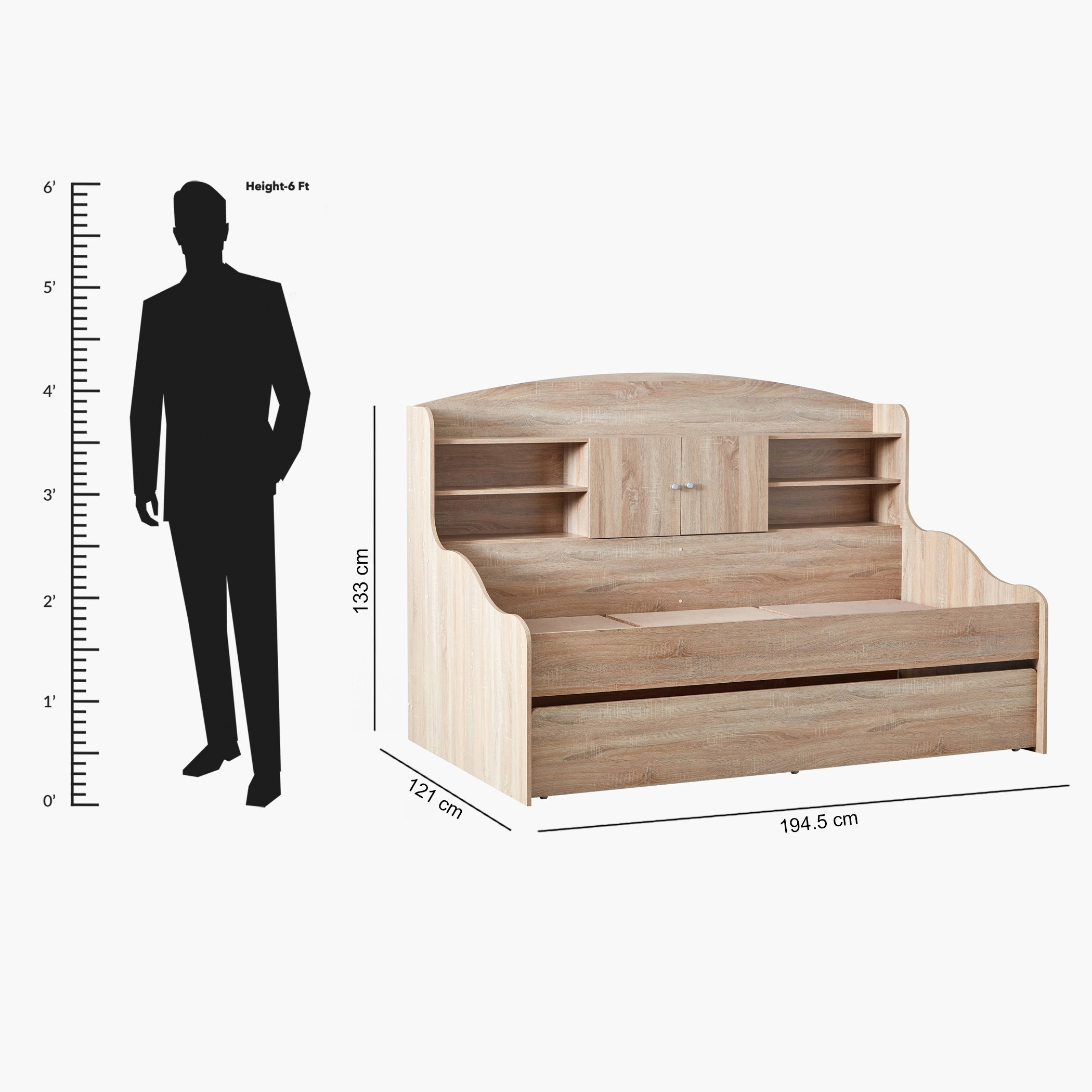 Cooper Single Cabin Bed with Pull-Out Bed - 90x190 cm-hbxbedroom-bedsandbedsets-daybeds-image-12